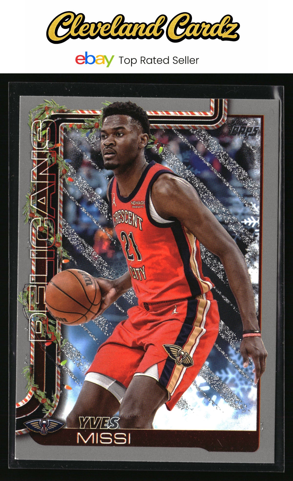 2025-26 Topps Holiday #H153 Yves Missi Glitter Holiday