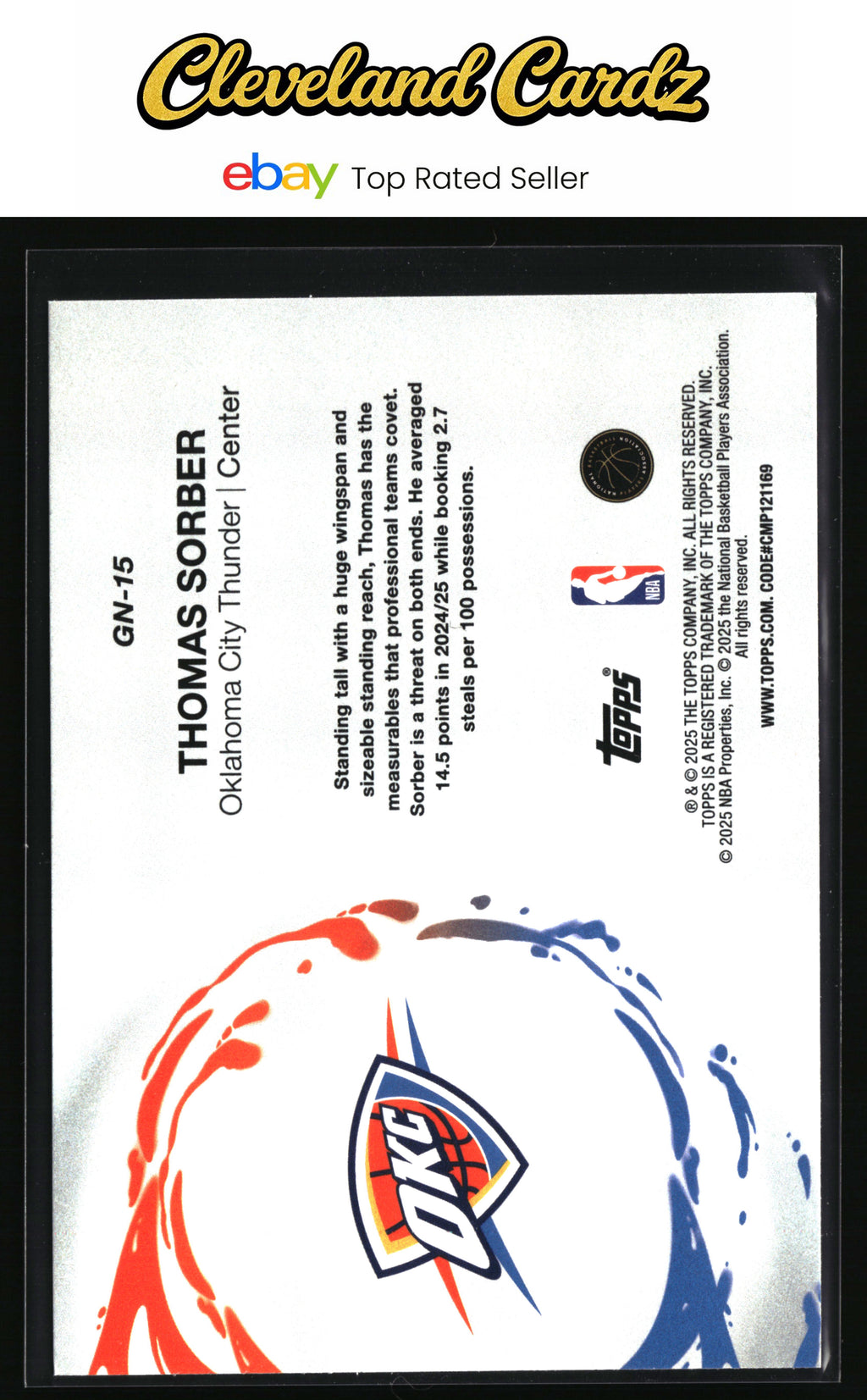 2025-26 Topps #GN-15 Thomas Sorber Generation Now