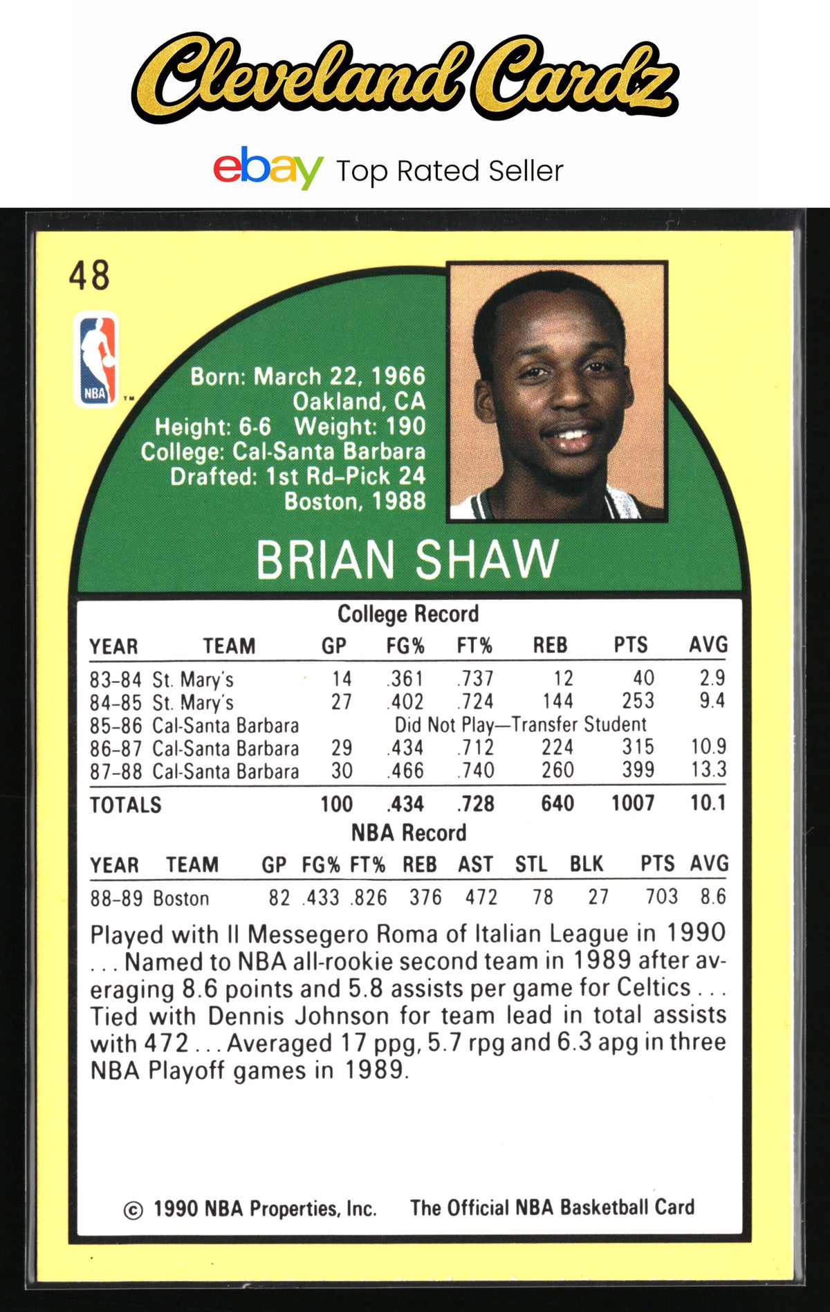 1990-91 Hoops #48 Brian Shaw