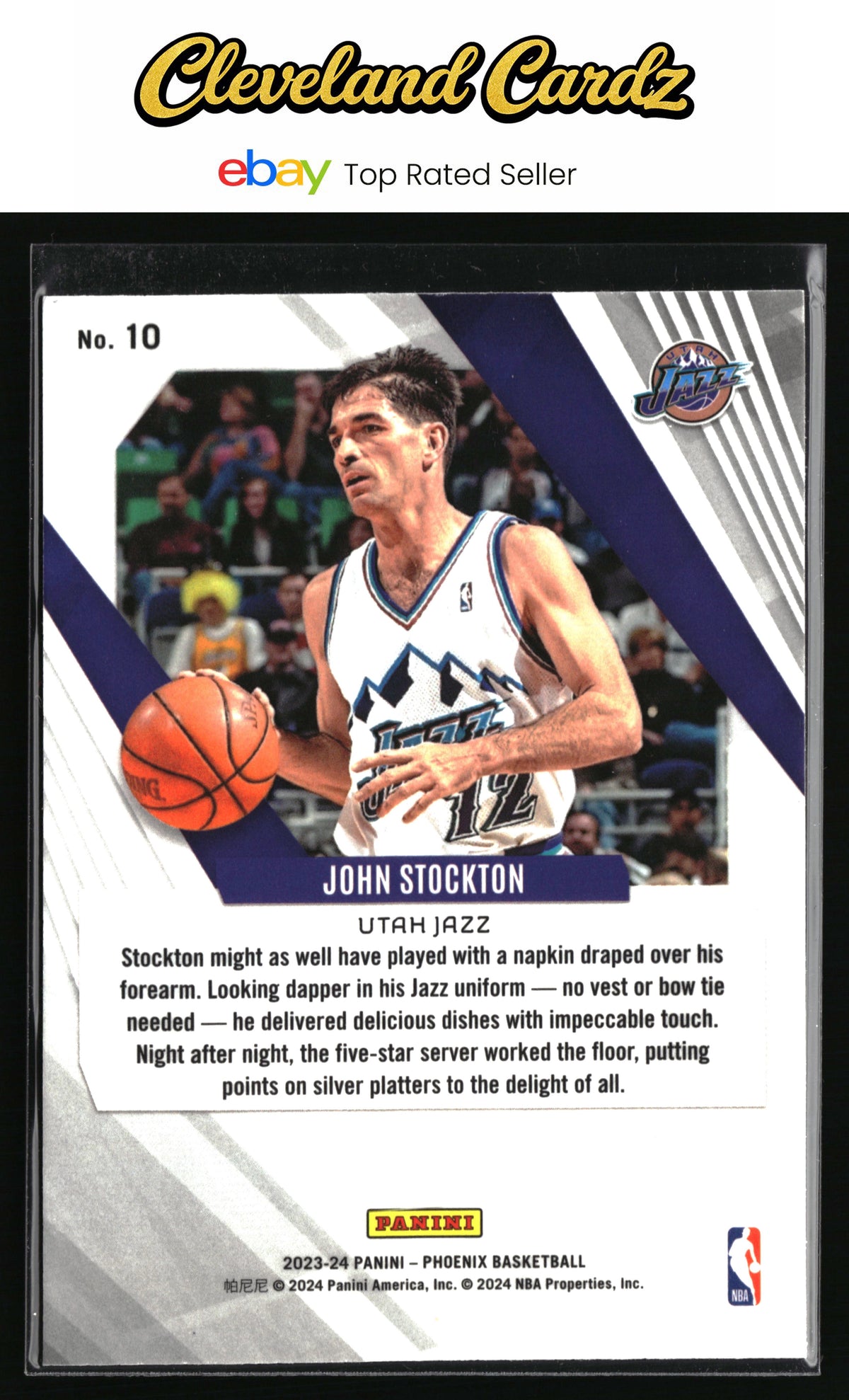 2023-24 Panini Phoenix #10 John Stockton Phoenix Blue Ice