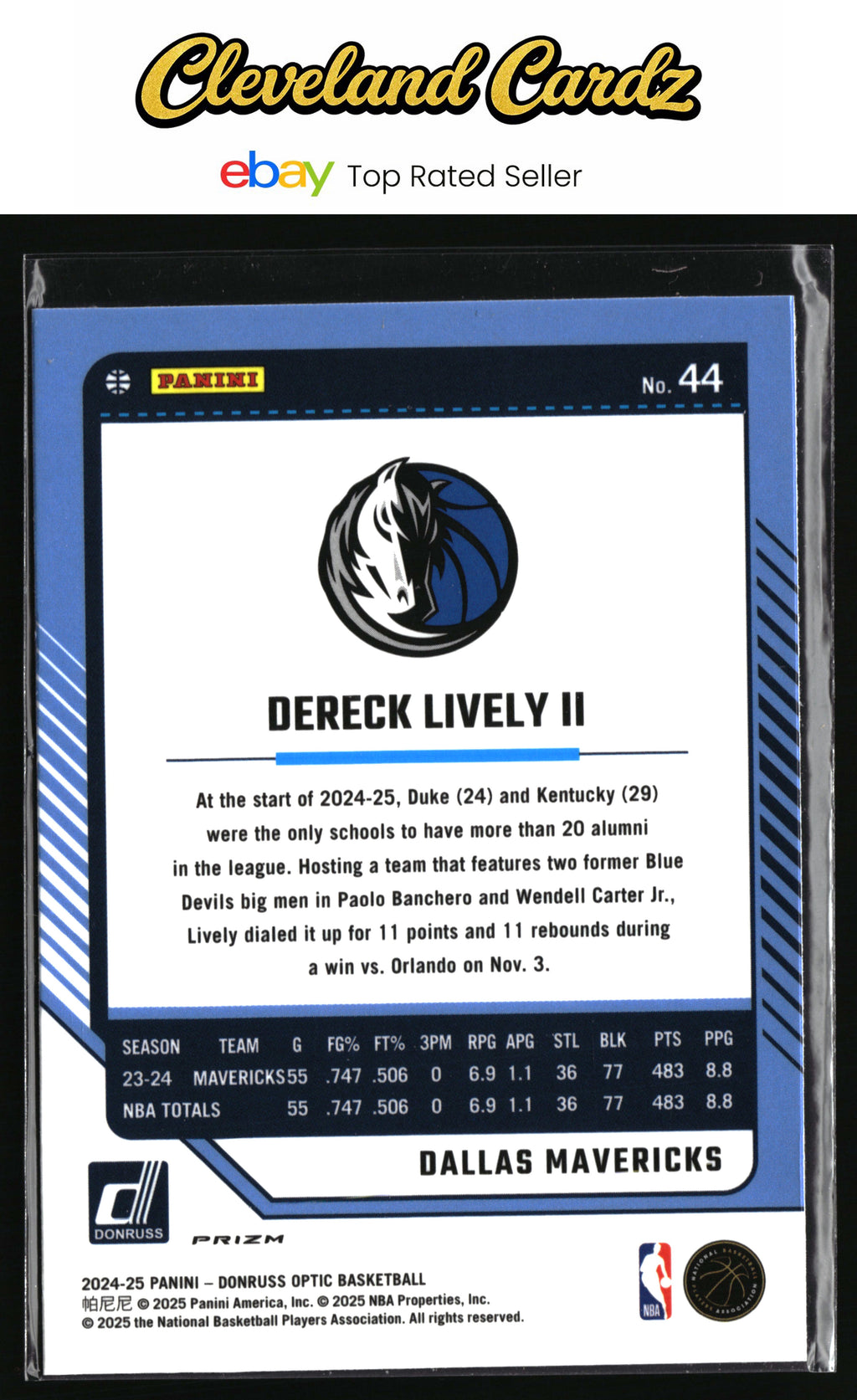 2024-25 Donruss Optic #44 Dereck Lively II Hyper Pink
