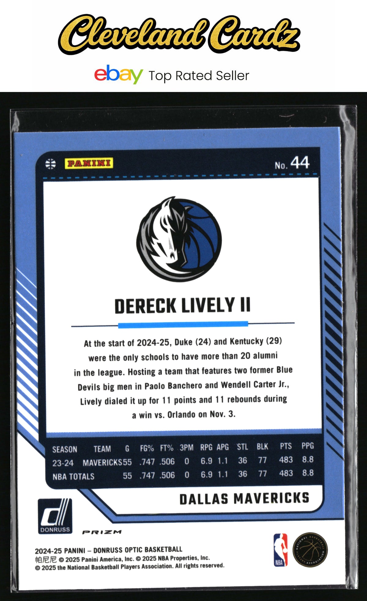 2024-25 Donruss Optic #44 Dereck Lively II Hyper Pink