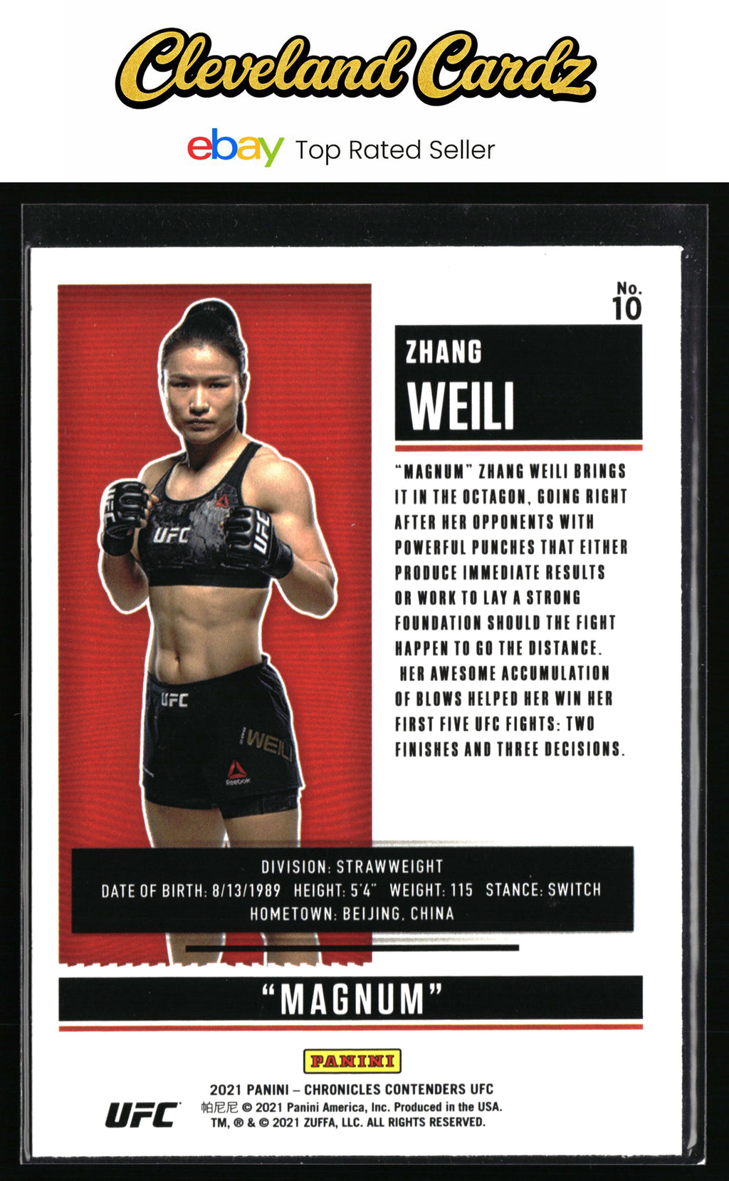 2021 Panini Chronicles UFC #10 Zhang Weili