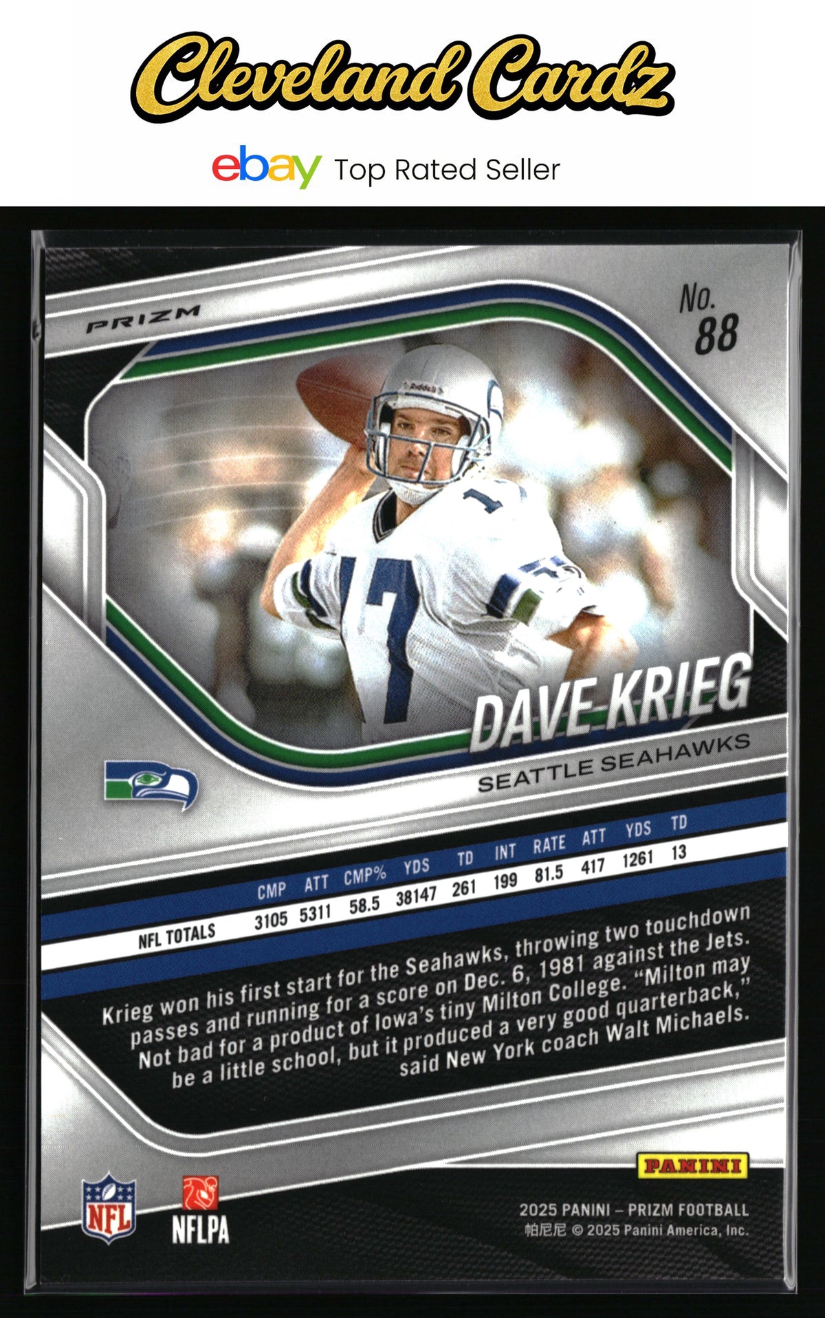 2025 Panini Prizm #88 Dave Krieg Green Wave