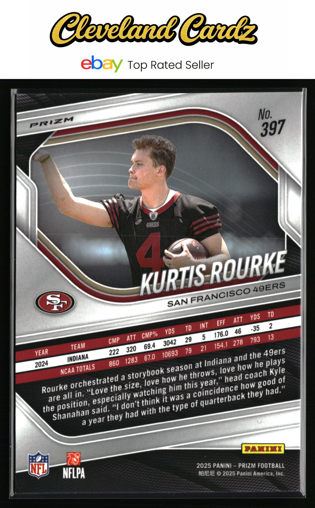 2025 Panini Prizm #397 Kurtis Rourke Silver