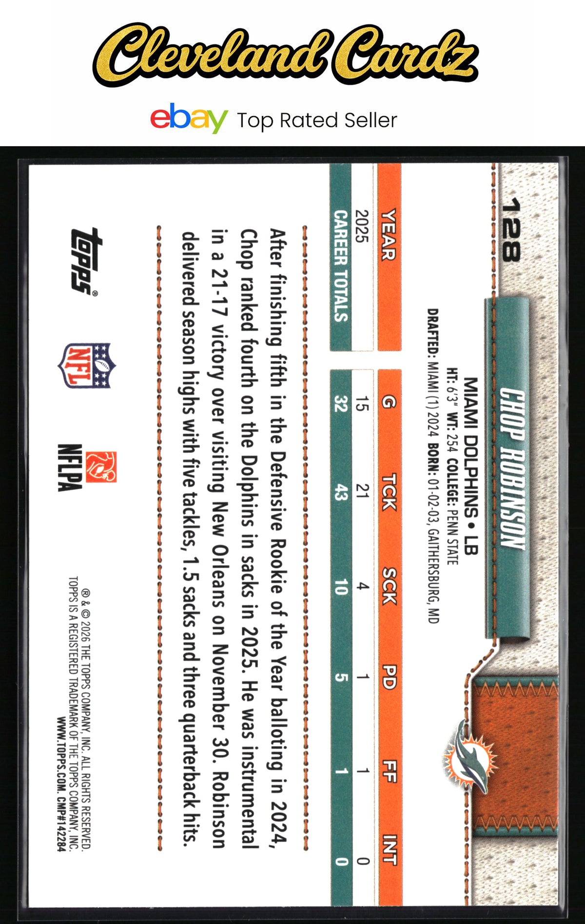 2026 Topps Flagship #128 Chop Robinson Rainbow Foil