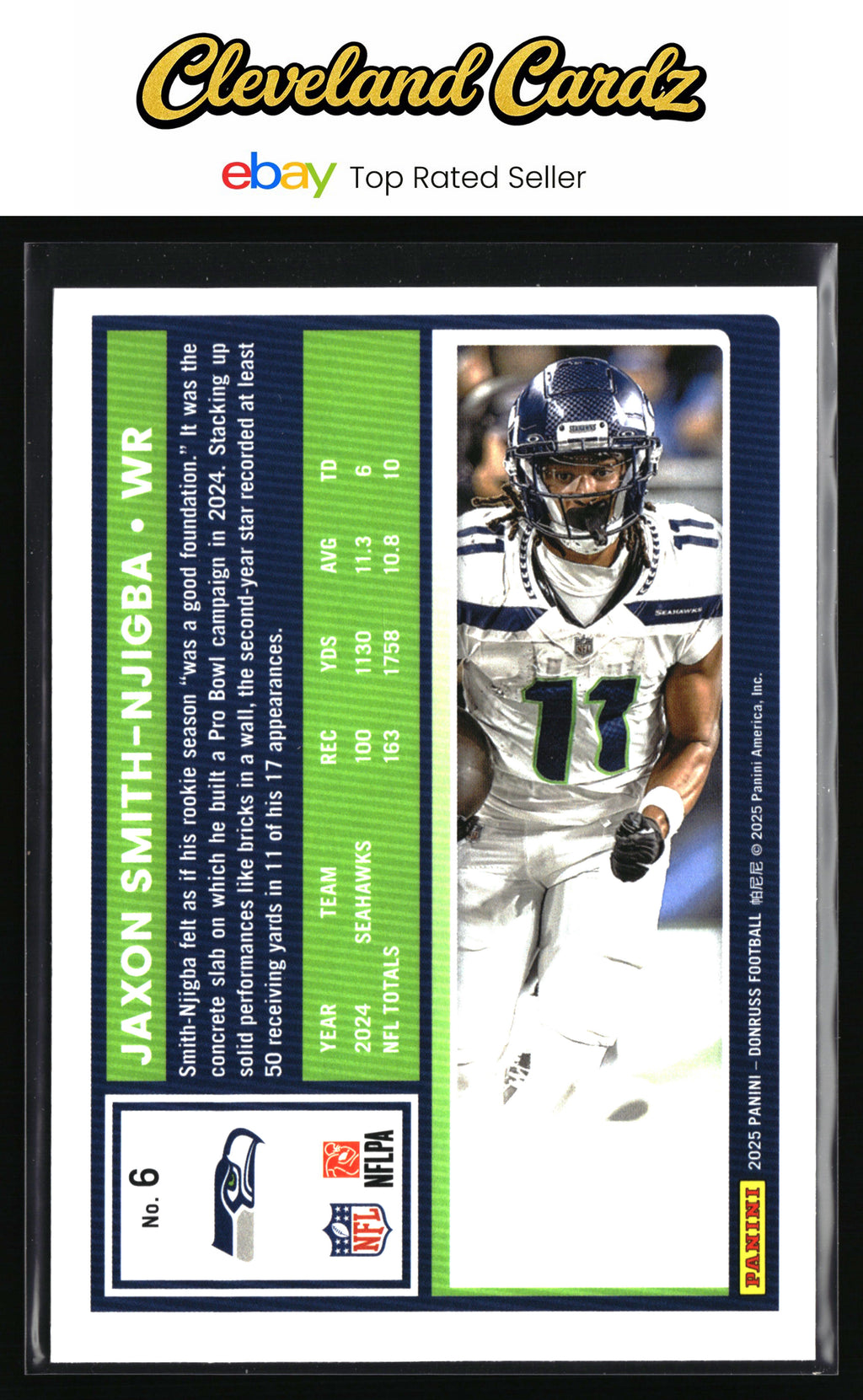 2025 Donruss #6 Jaxon Smith-Njigba Press Proofs Blue