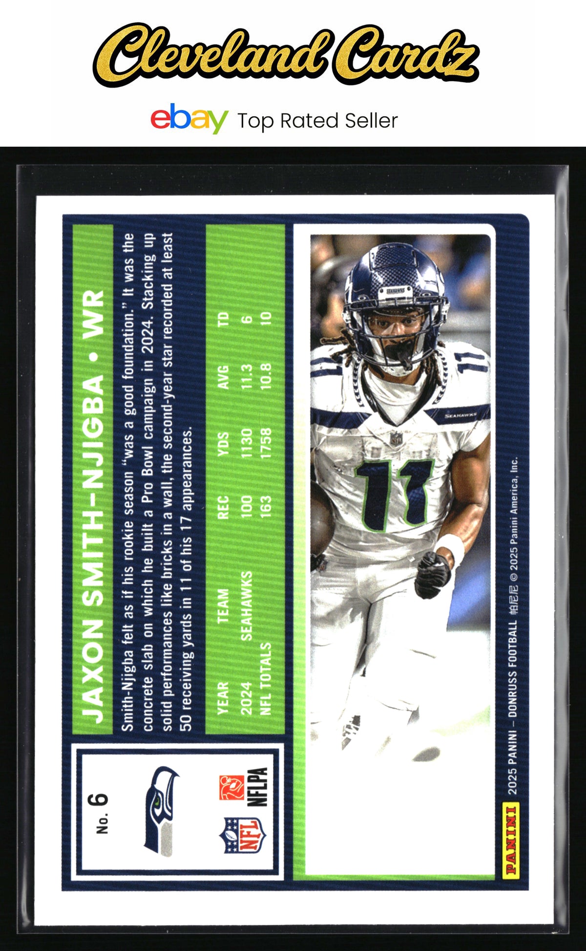 2025 Donruss #6 Jaxon Smith-Njigba Press Proofs Blue