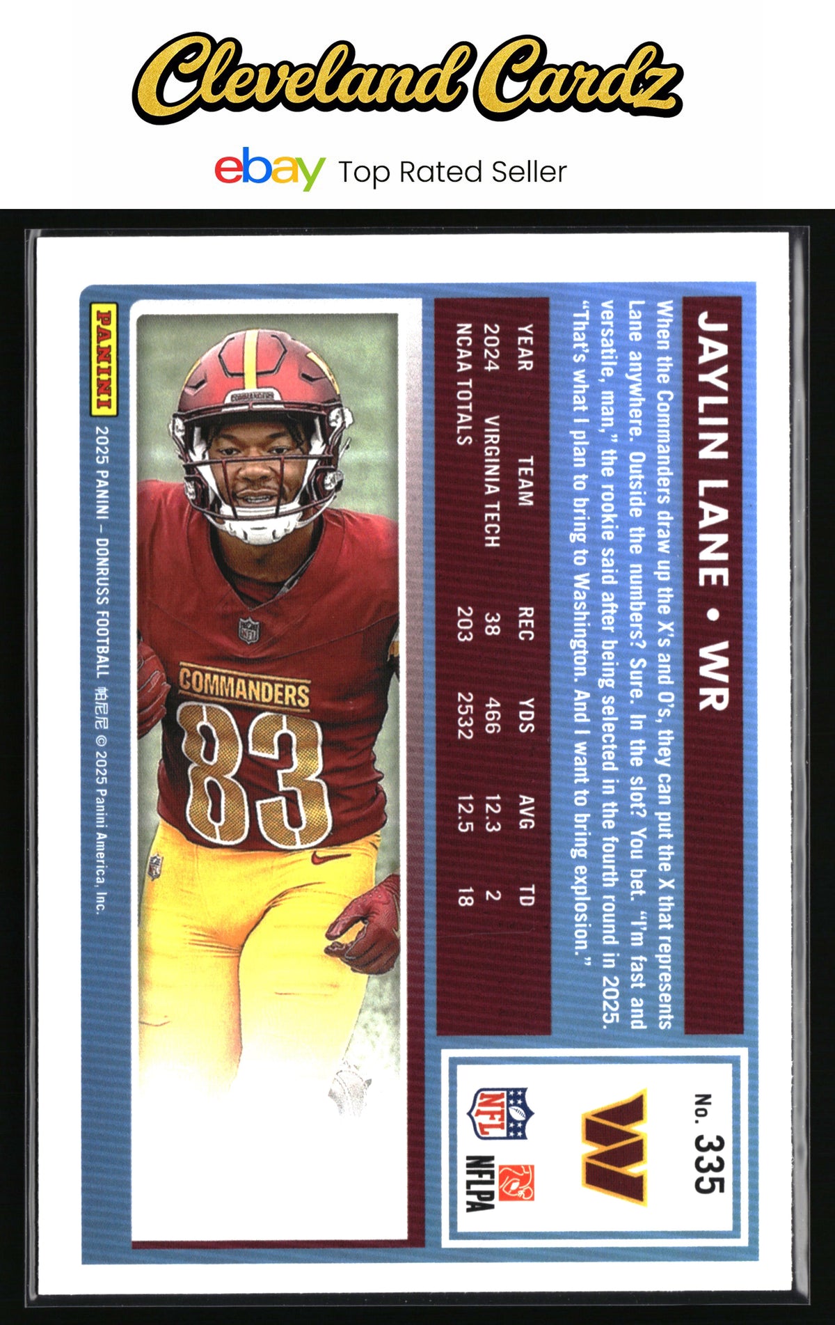 2025 Donruss #335 Jaylin Lane