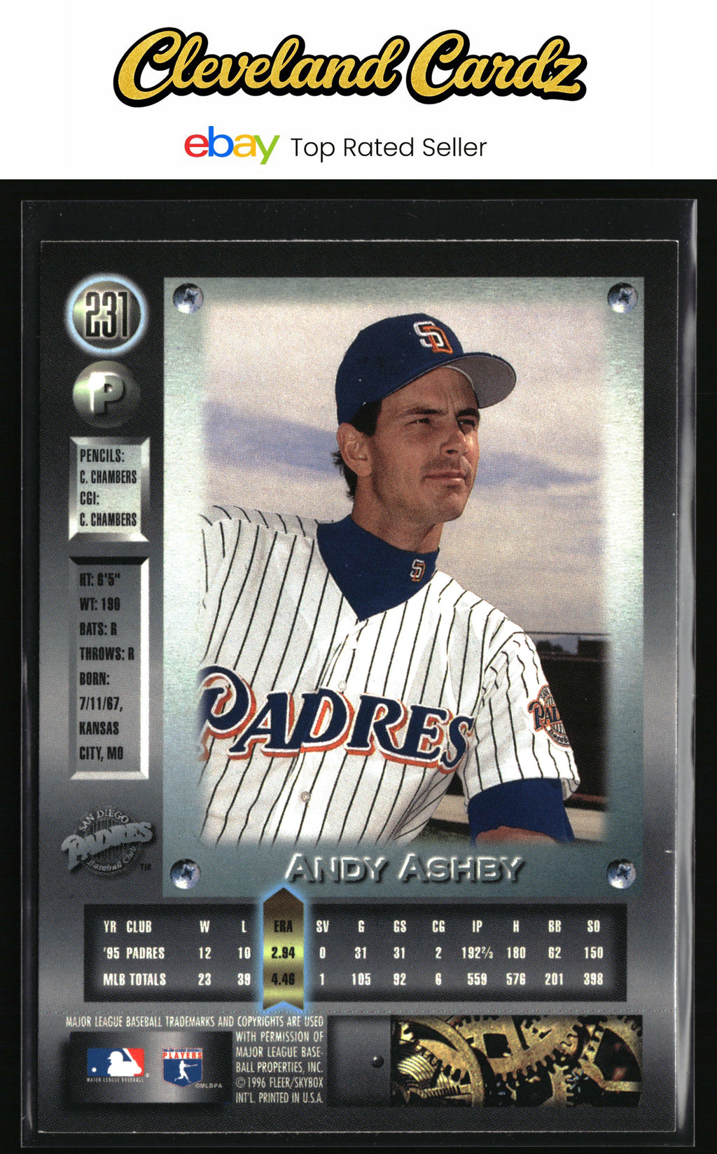 1996 Metal Universe #231 Andy Ashby Platinum