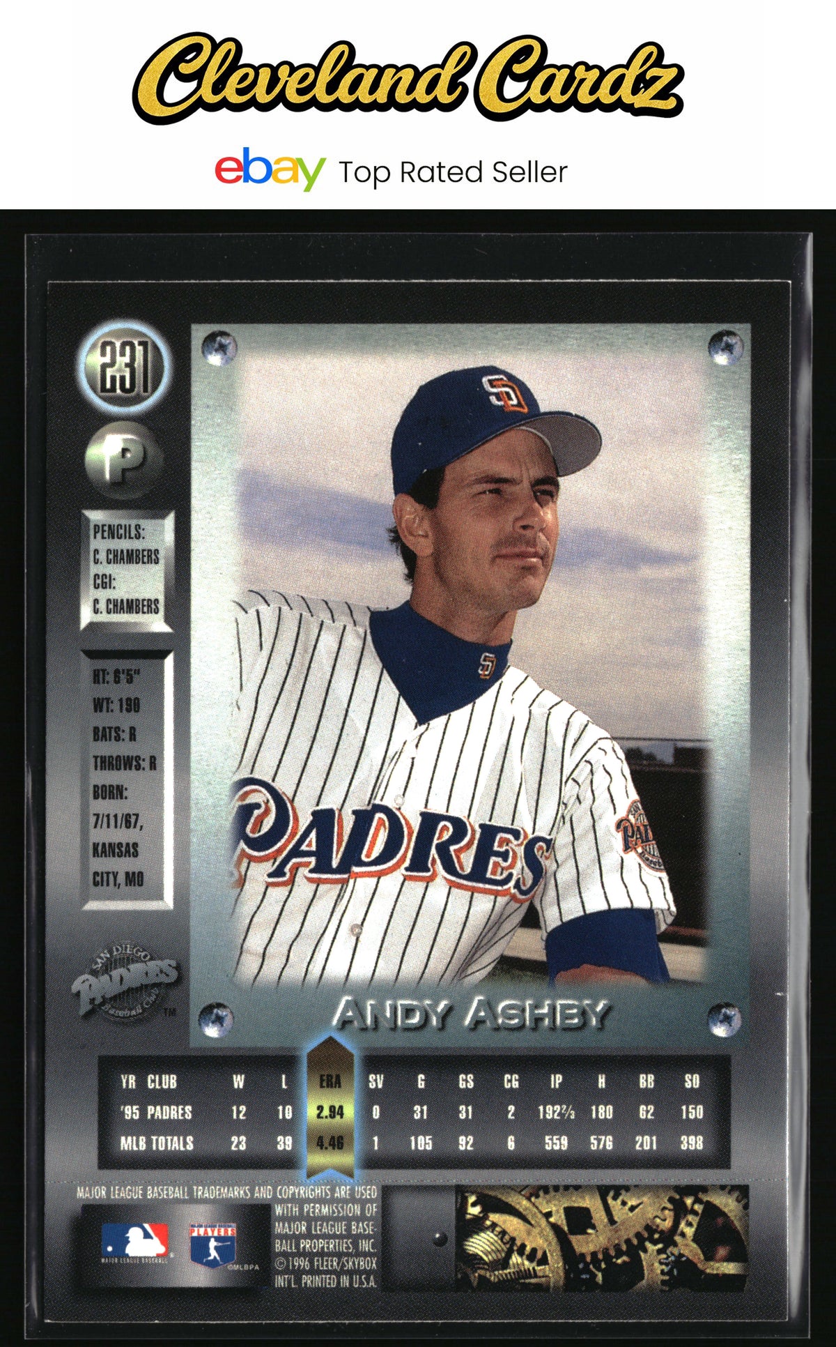 1996 Metal Universe #231 Andy Ashby Platinum