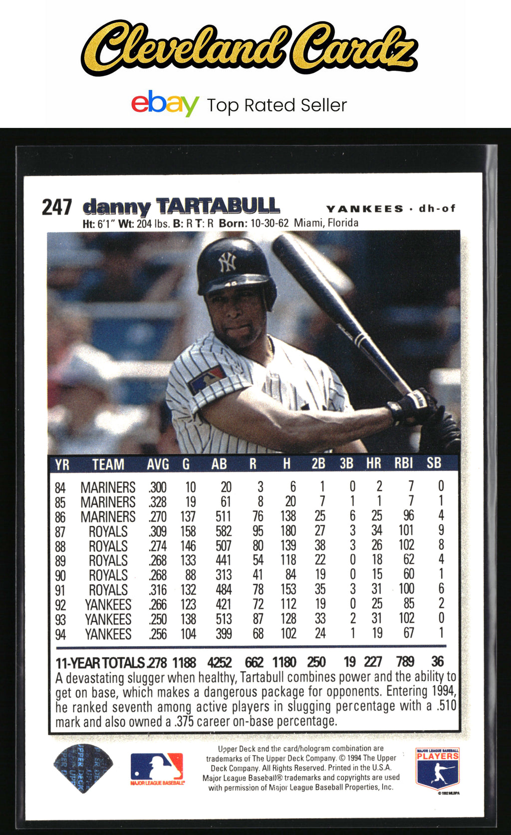 1995 Collector's Choice SE #247 Danny Tartabull