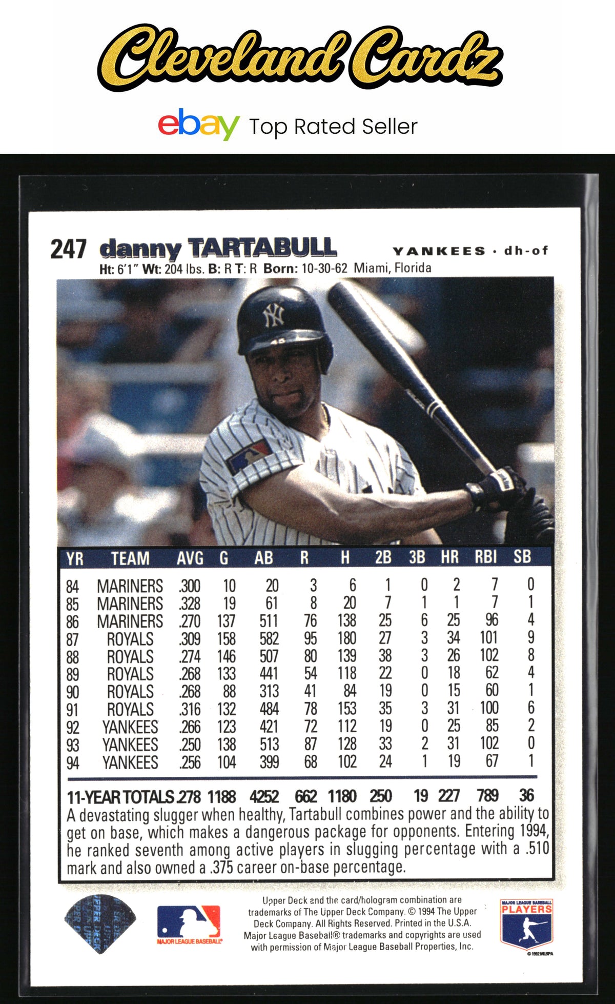 1995 Collector's Choice SE #247 Danny Tartabull