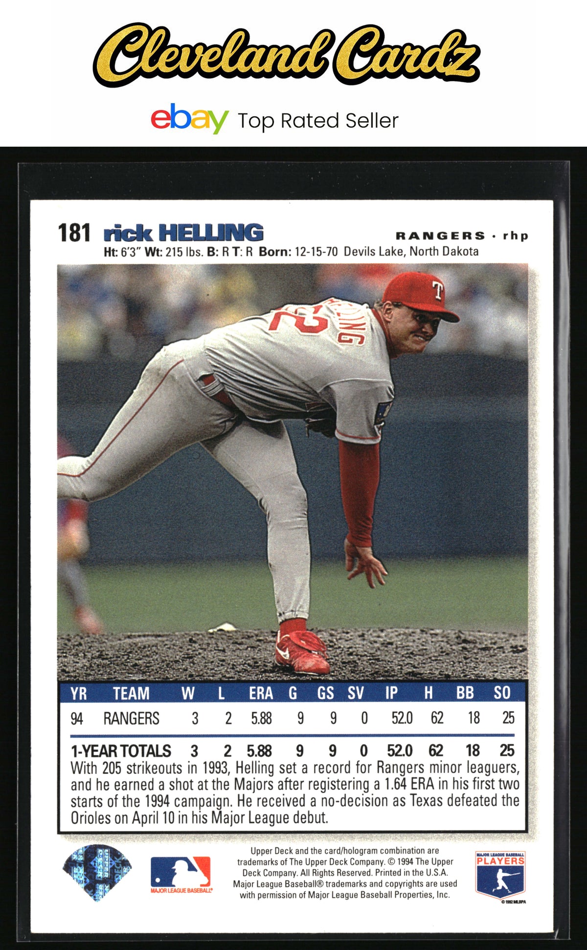 1995 Collector's Choice SE #181 Rick Helling