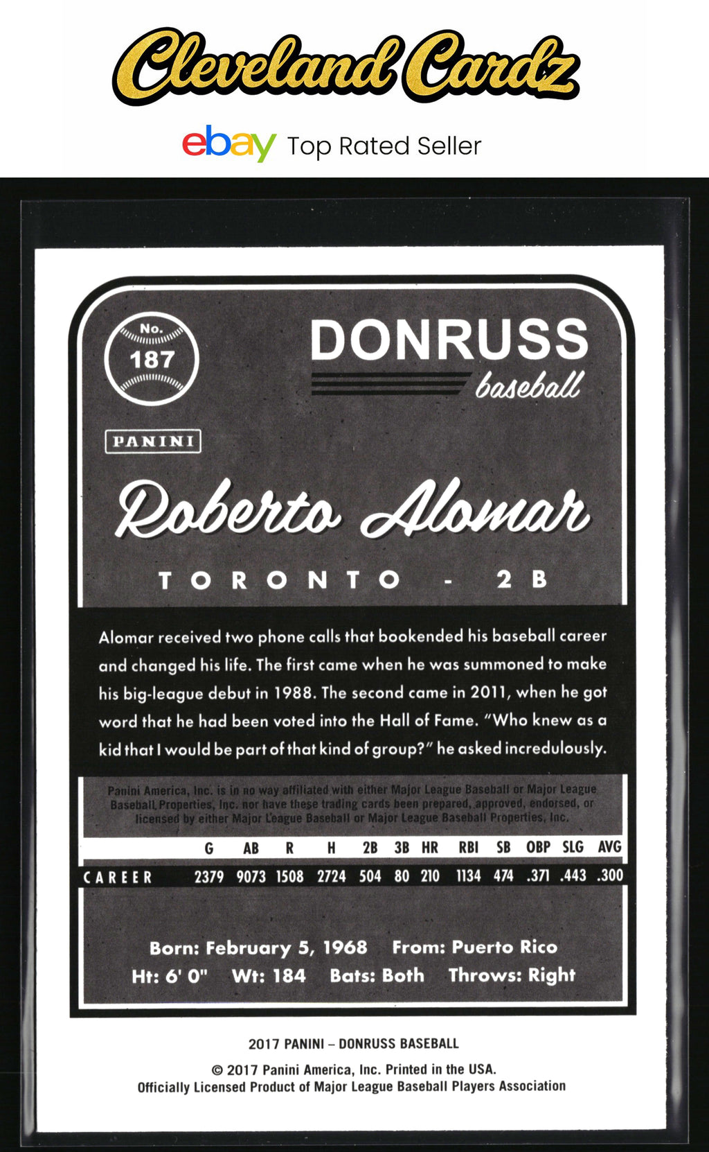 2017 Donruss #187 Roberto Alomar