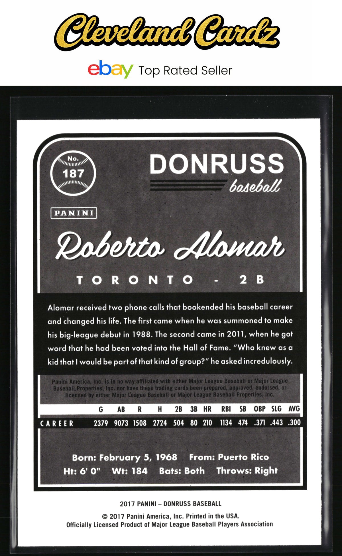 2017 Donruss #187 Roberto Alomar