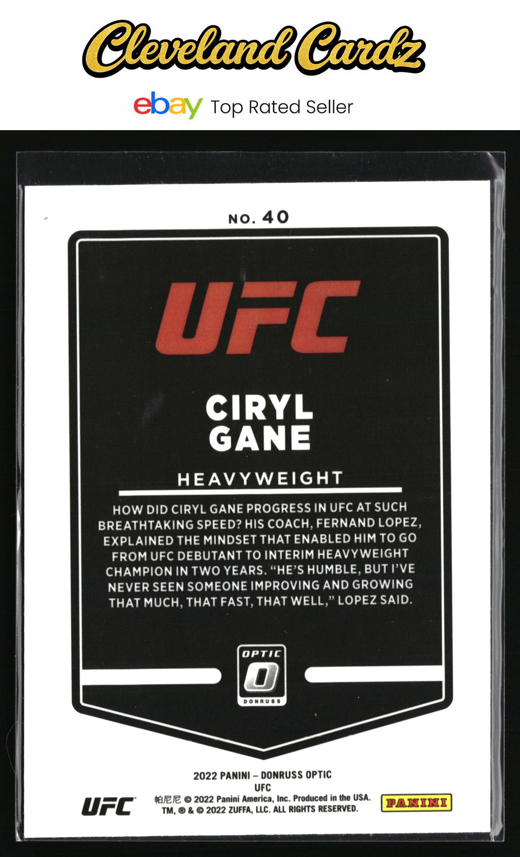 2022 Donruss Optic UFC #40 Ciryl Gane