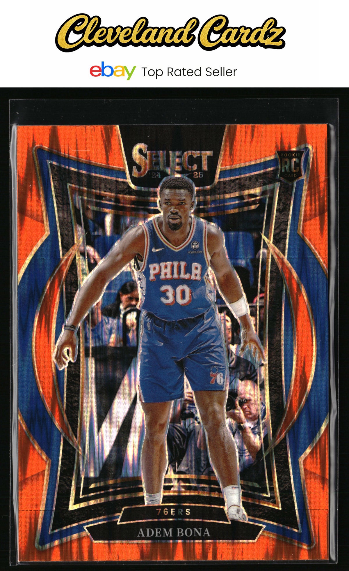 2024-25 Panini Select #97 Adem Bona Orange Flash Prizm