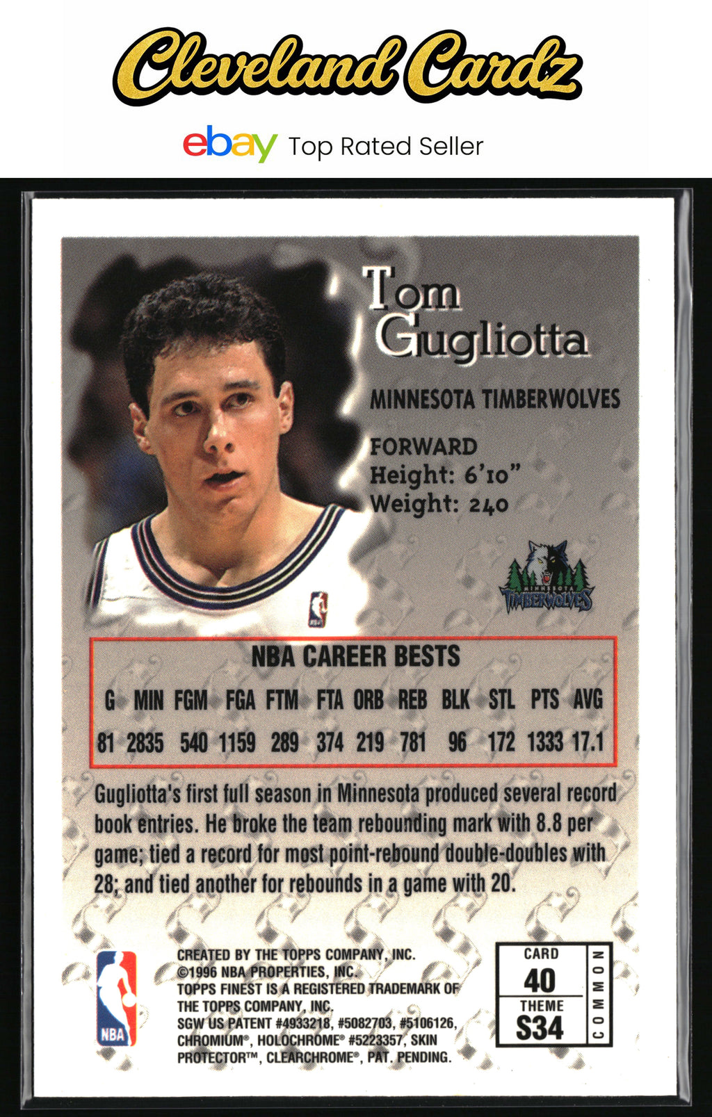 1996-97 Finest #40 Tom Gugliotta
