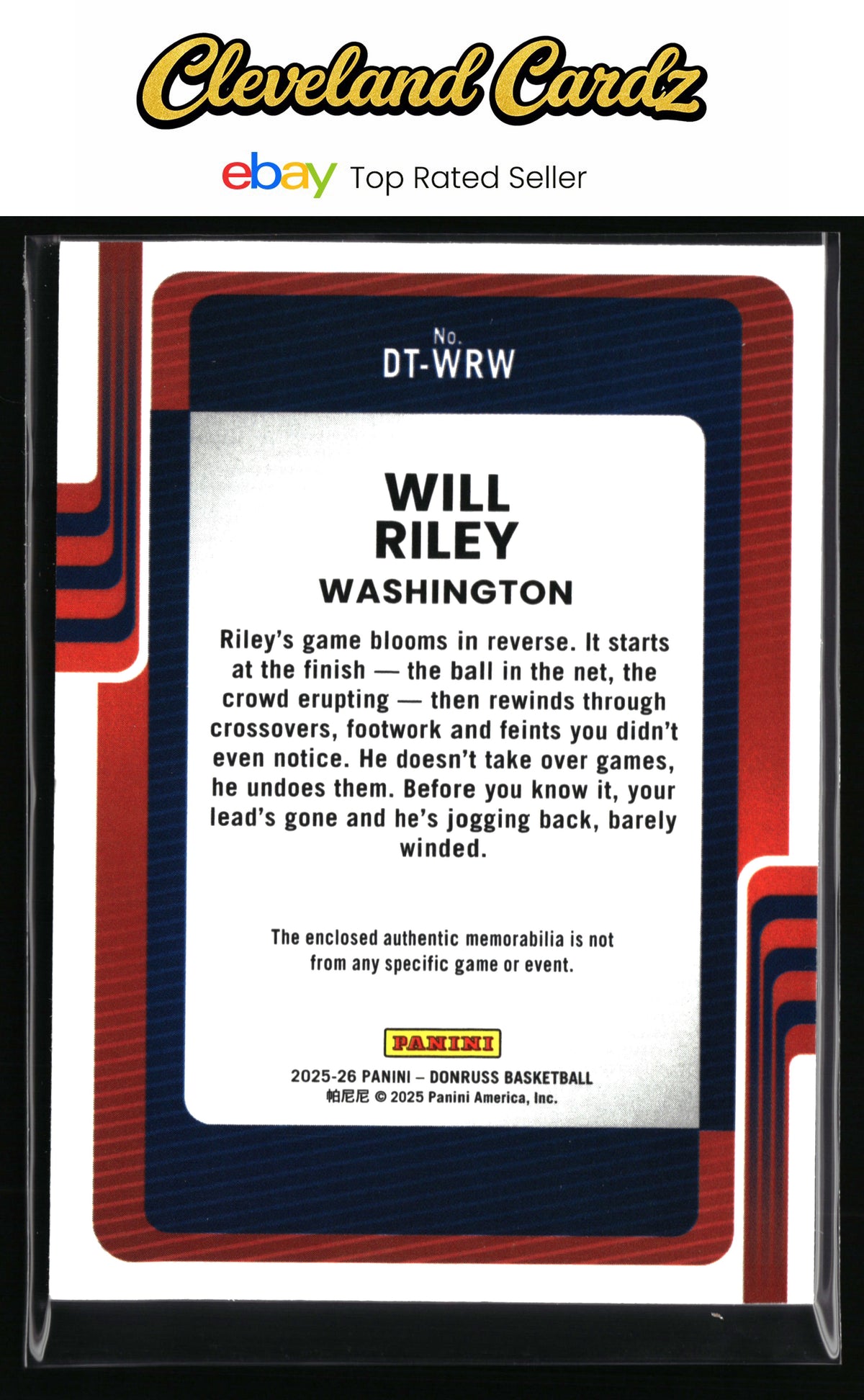 2025-26 Donruss #DT-WRW Will Riley Donruss Threads