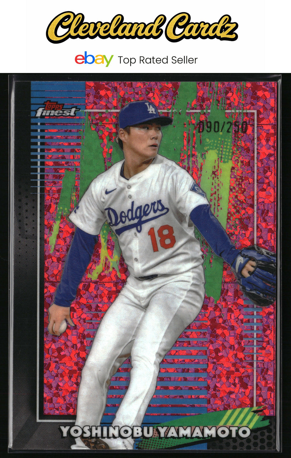 2026 Finest #26 Yoshinobu Yamamoto Pink Mini-Diamond Refractor #/250
