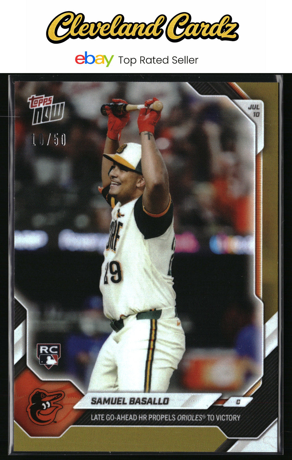 2026 Topps Now #439 Samuel Basallo Gold Foil #/50