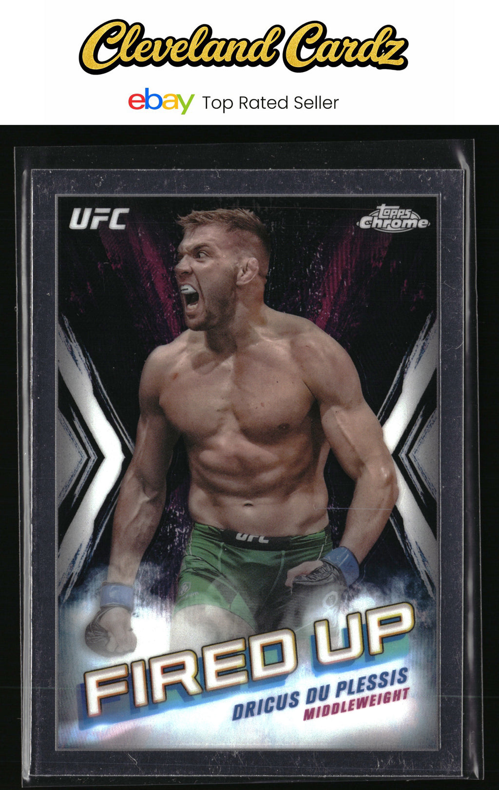2024 Topps Chrome UFC #FDP-12 Dricus Du Plessis Fired Up
