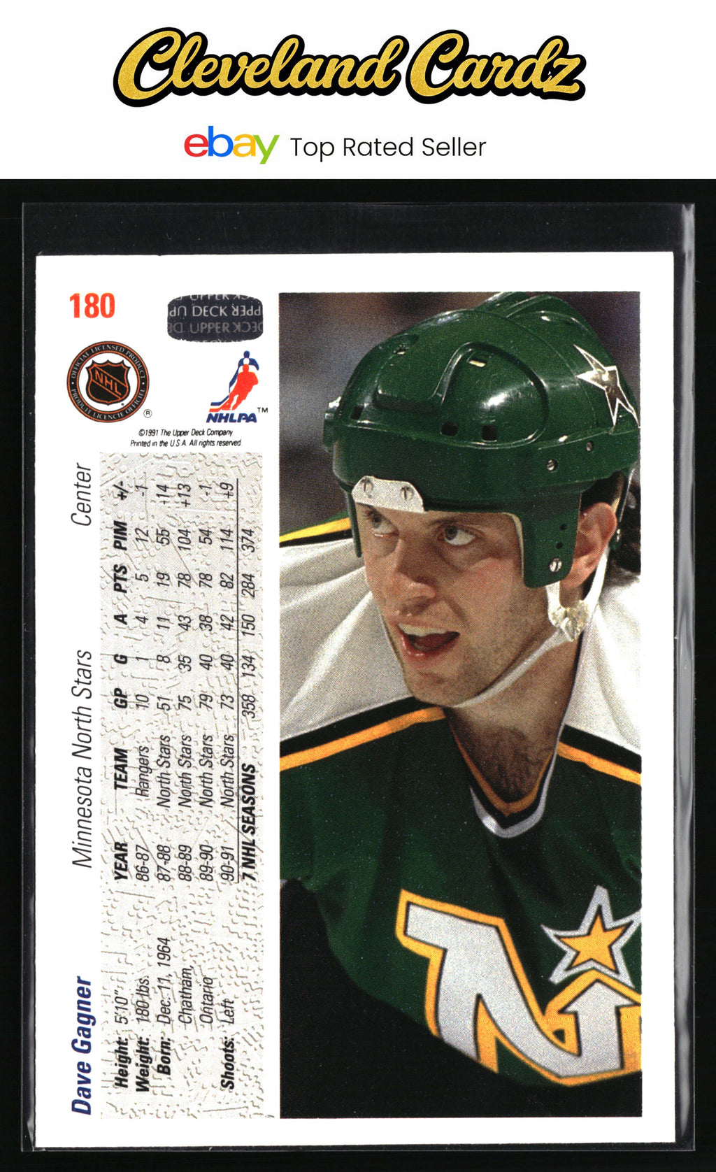 1991-92 Upper Deck #180 Dave Gagner