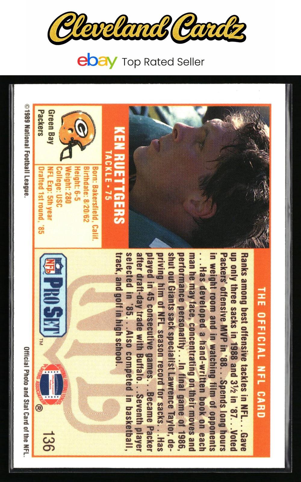 1989 Pro Set #136 Ken Ruettgers
