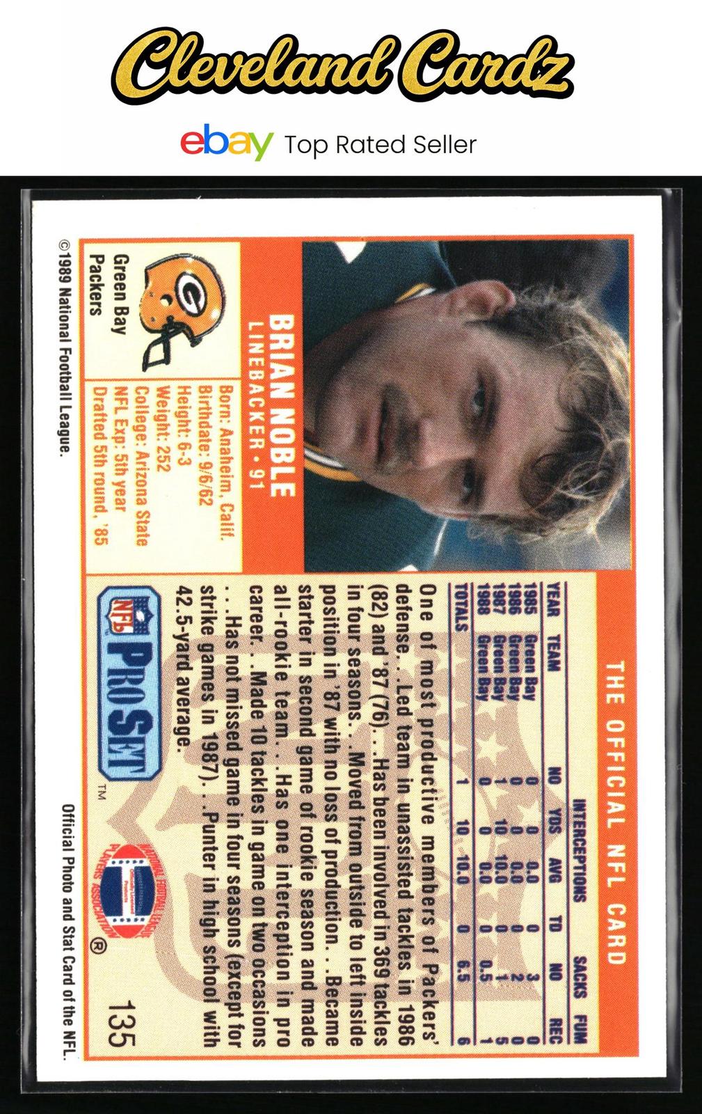 1989 Pro Set #135 Brian Noble