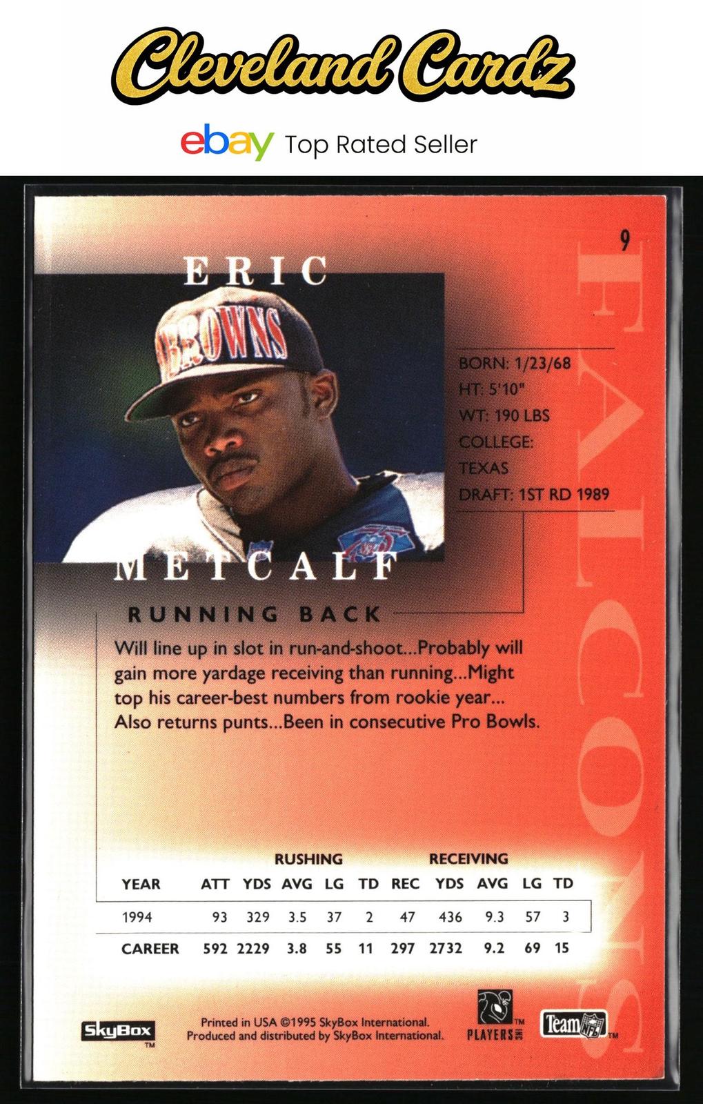 1995 SkyBox Premium #9 Eric Metcalf