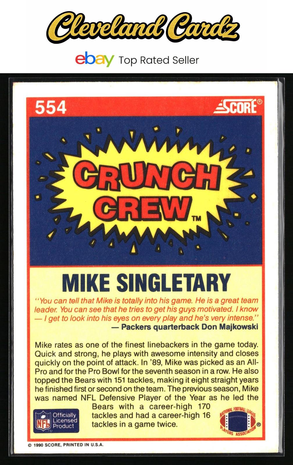 1990 Score #554 Mike Singletary