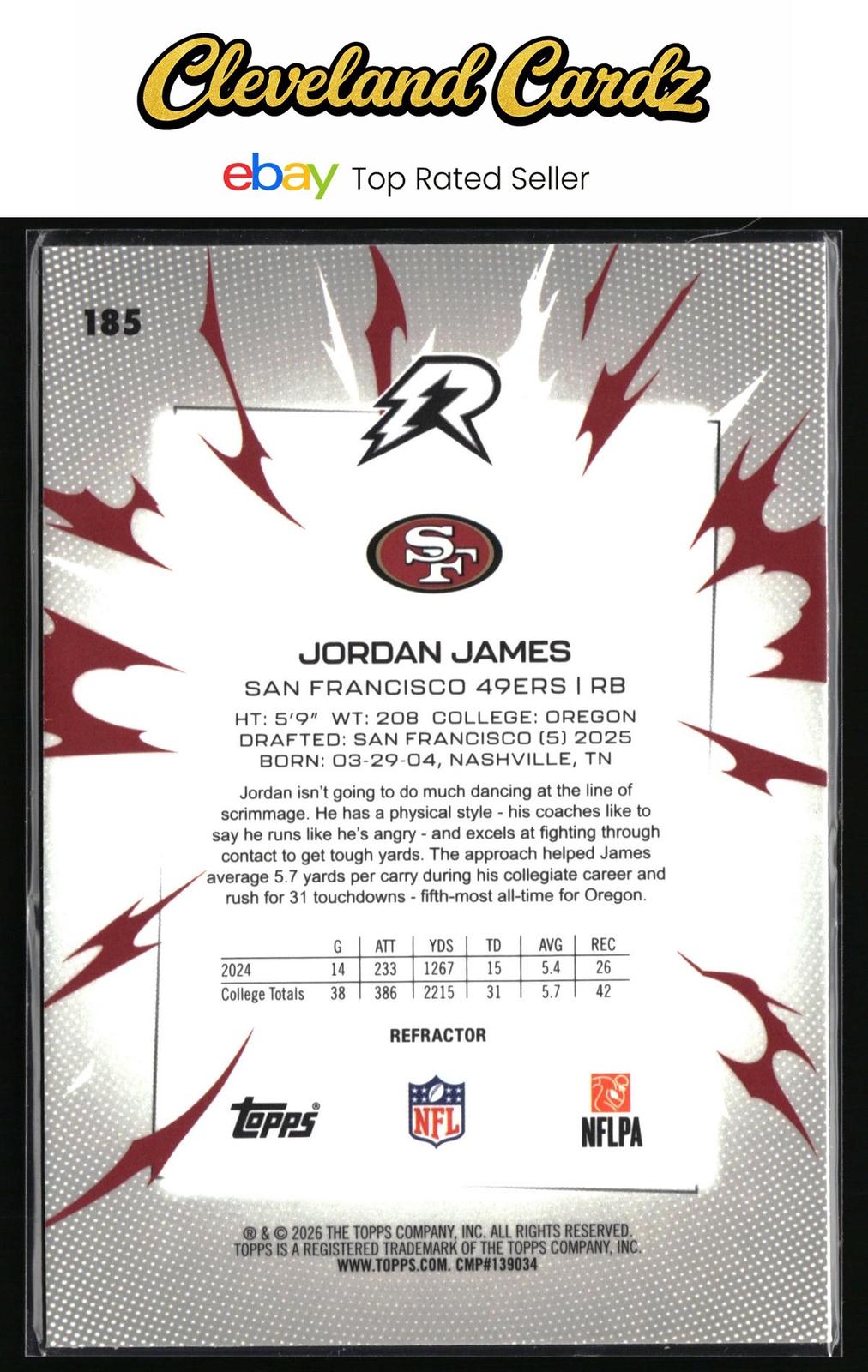 2025 Topps Resurgence #185 Jordan James Signatures Silver Static Refractor