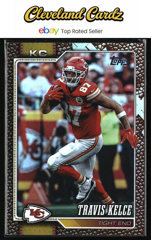 2026 Topps Flagship #100 Travis Kelce Football Leather Foil