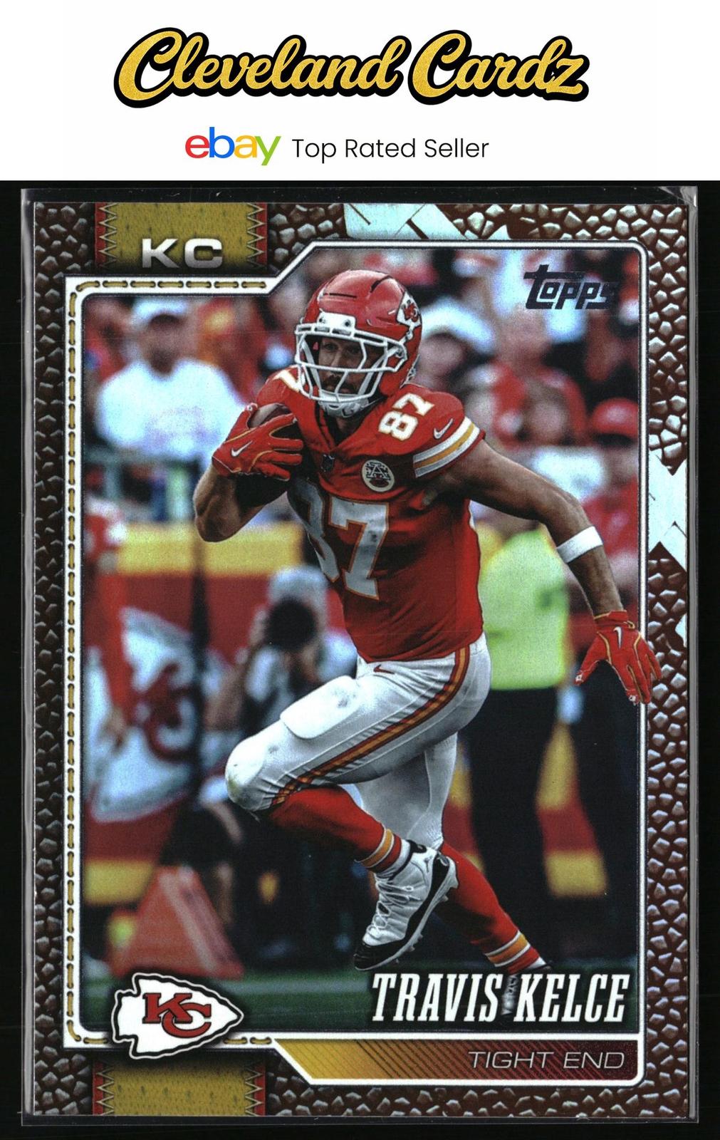 2026 Topps Flagship #100 Travis Kelce Football Leather Foil