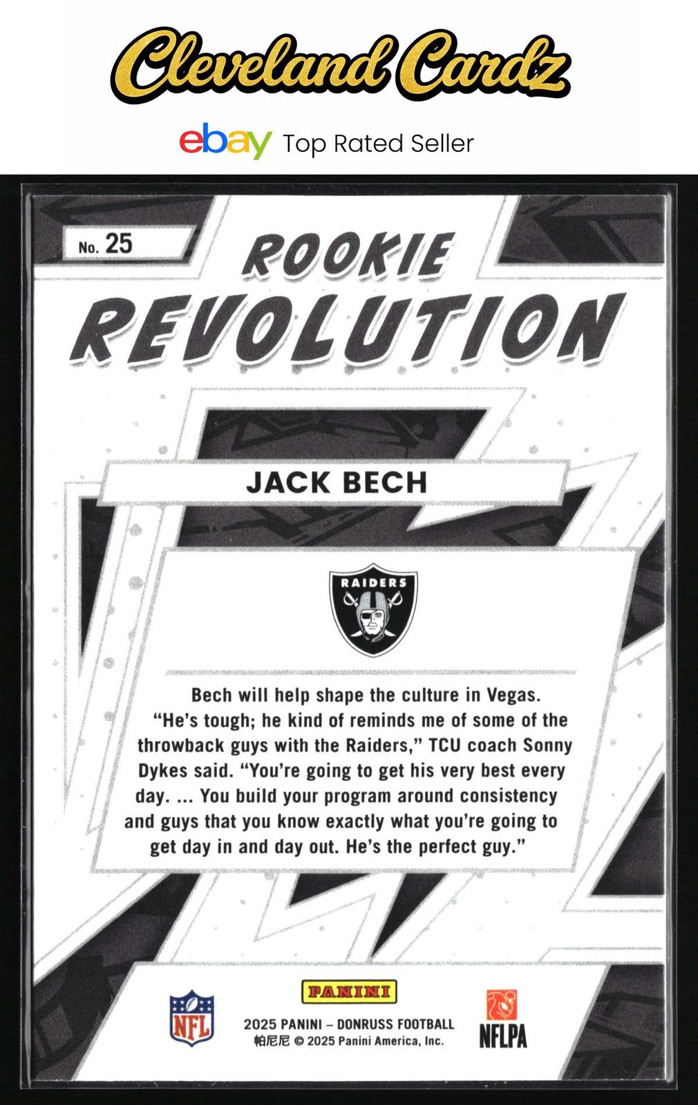 2025 Donruss #25 Jack Bech Rookie Revolution