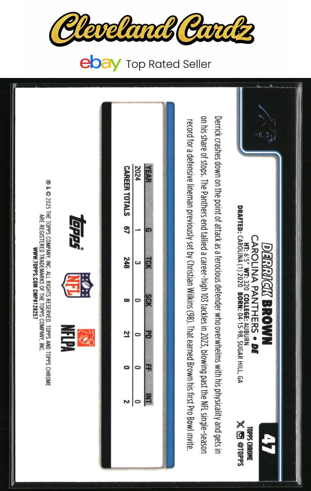 2025 Topps Chrome #47 Derrick Brown X-Fractor