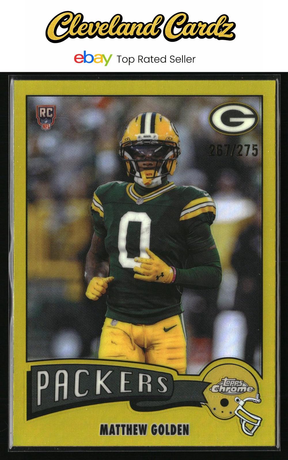 2025 Topps Chrome #1975-13 Matthew Golden 1975 Yellow Refractor #/275 COLORMATCH