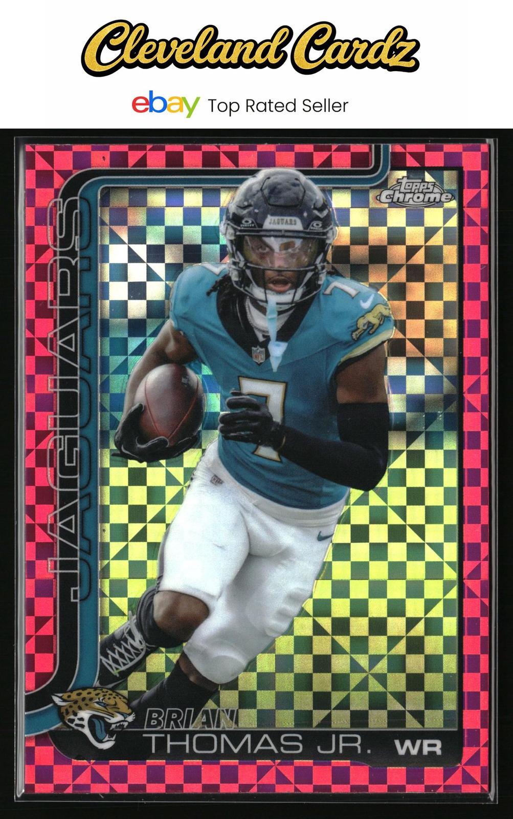 2025 Topps Chrome #135 Brian Thomas Jr. Hot Pink X-Fractor