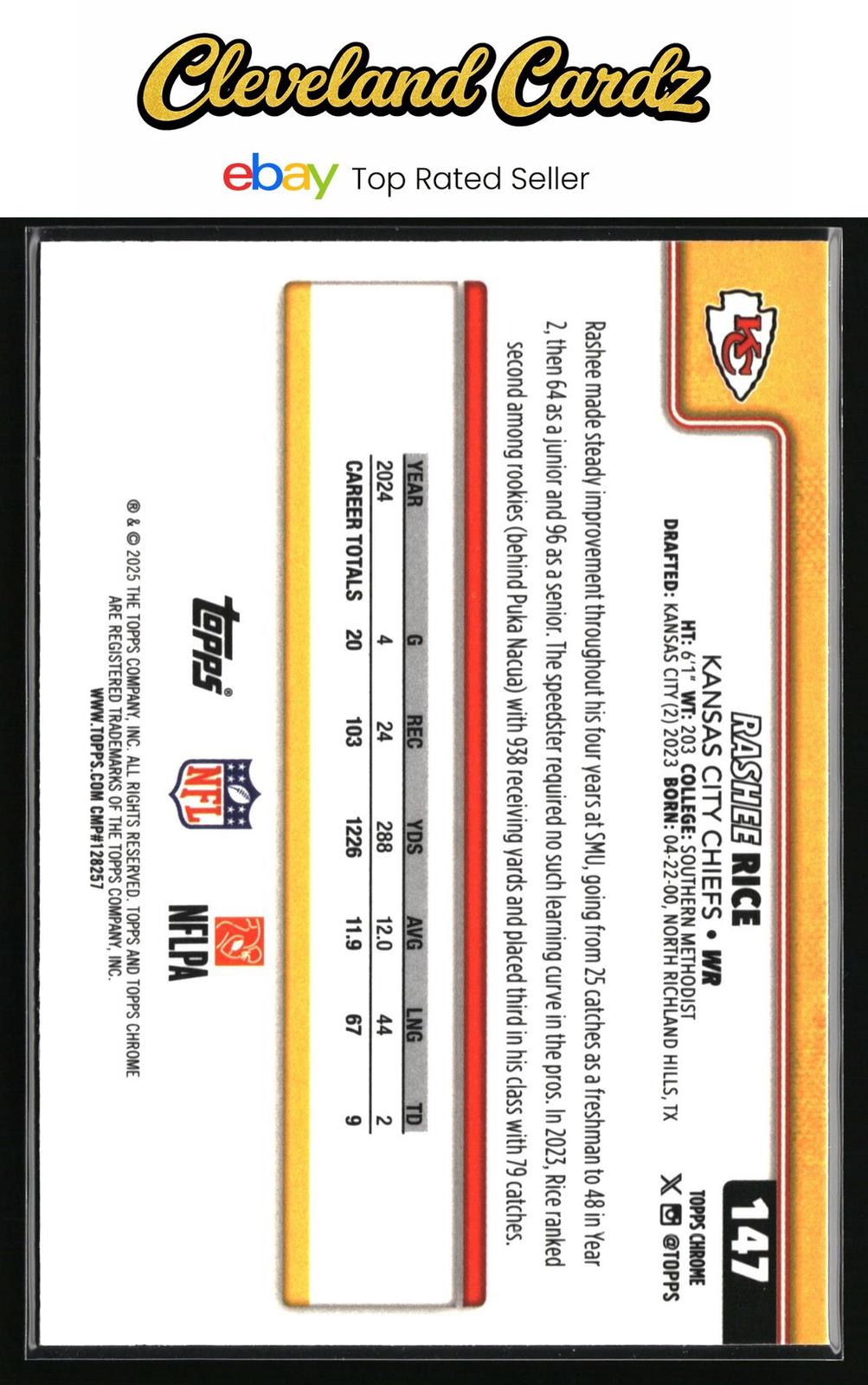 2025 Topps Chrome #147 Rashee Rice X-Fractor