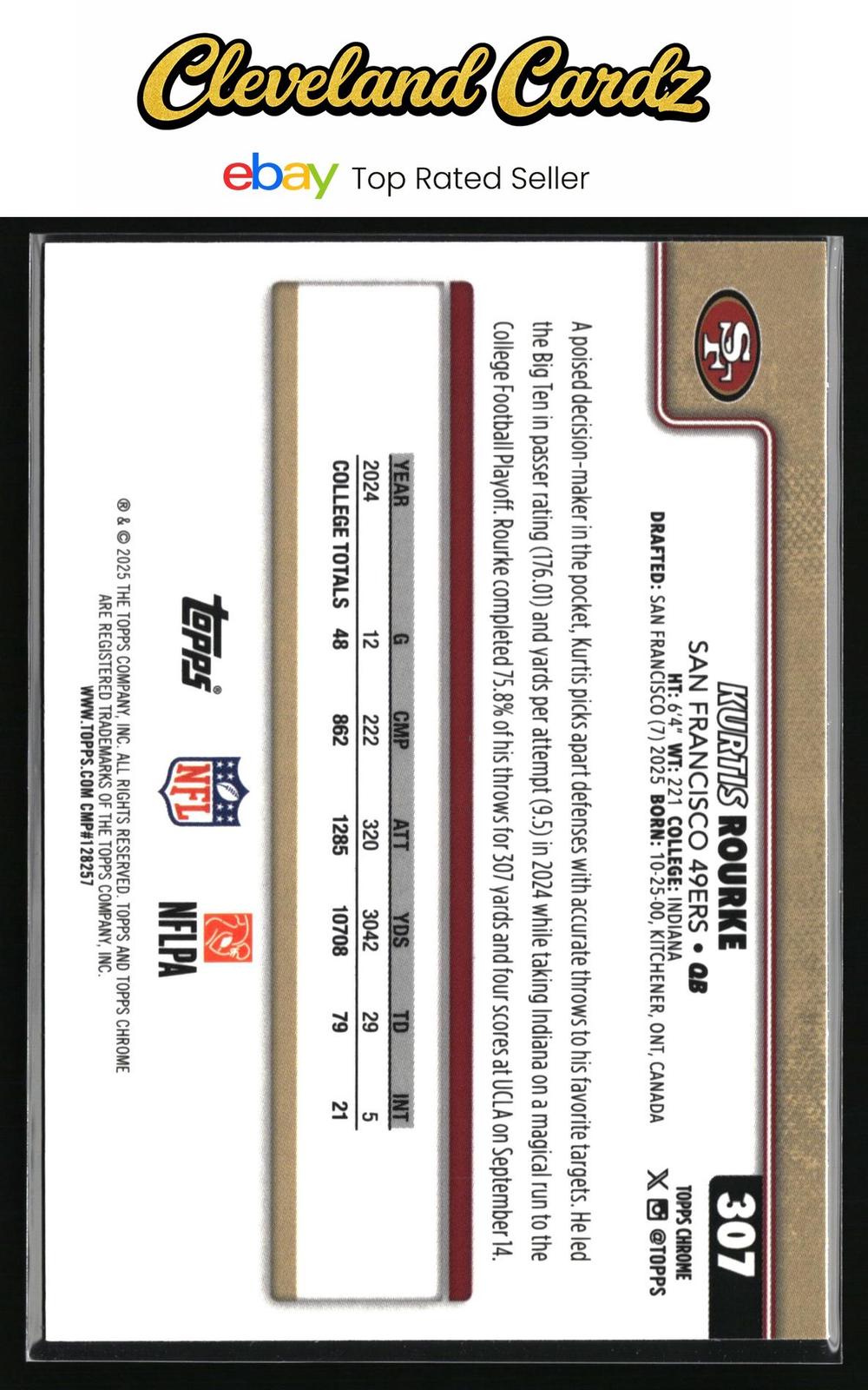 2025 Topps Chrome #307 Kurtis Rourke Hot Pink X-Fractor