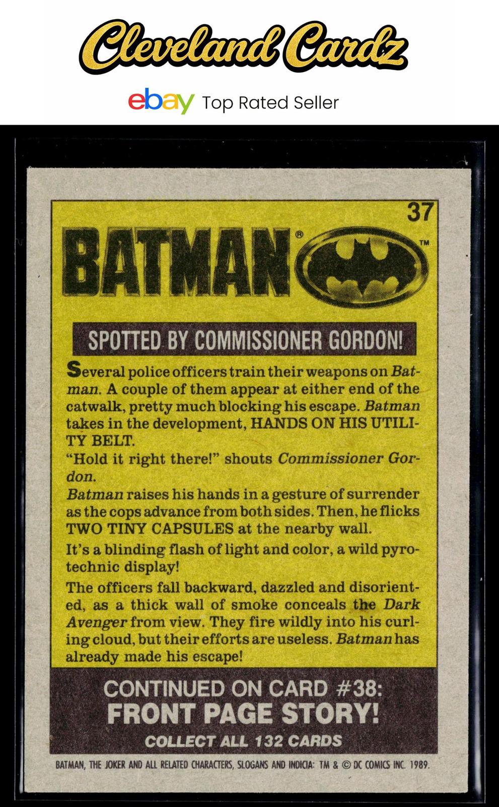 1989 Topps Batman #37 Spotted by Commissioner Gordon!