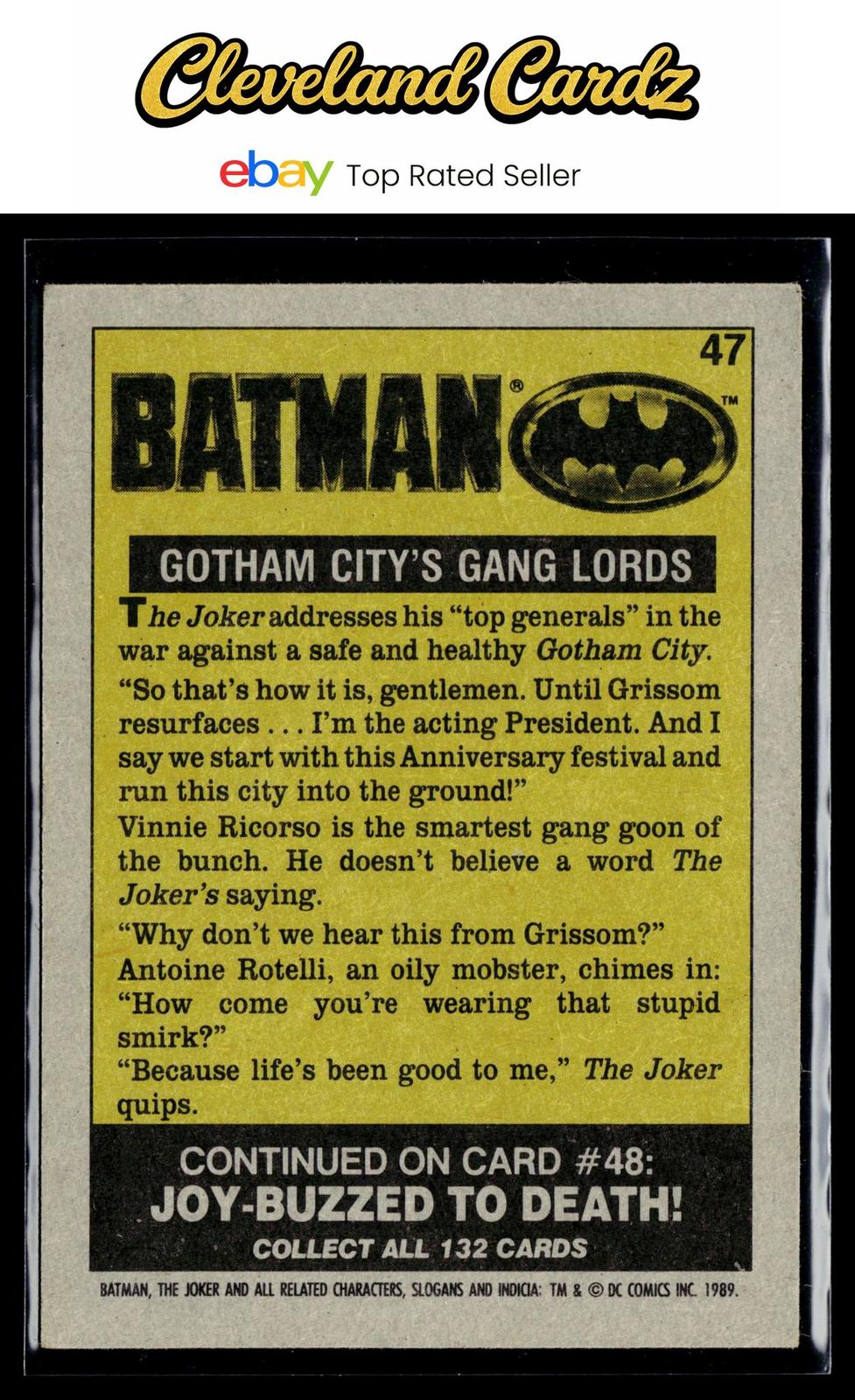 1989 Topps Batman #47 Gotham City's Gang Lords