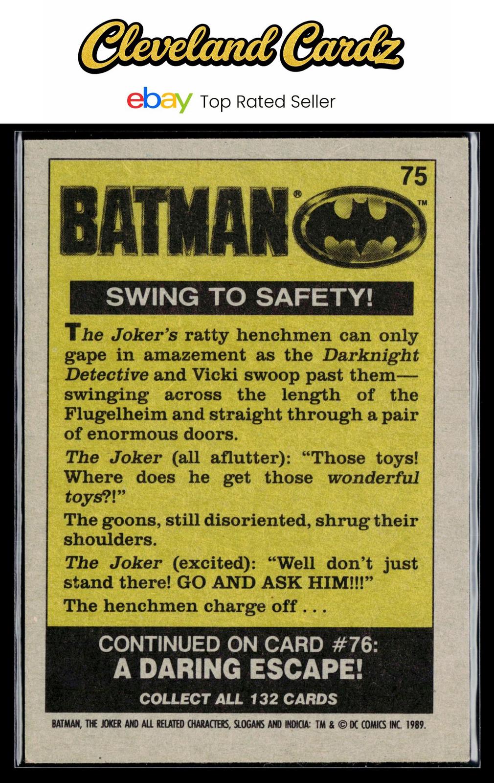 1989 Regina Batman #75 Swing to Safety!
