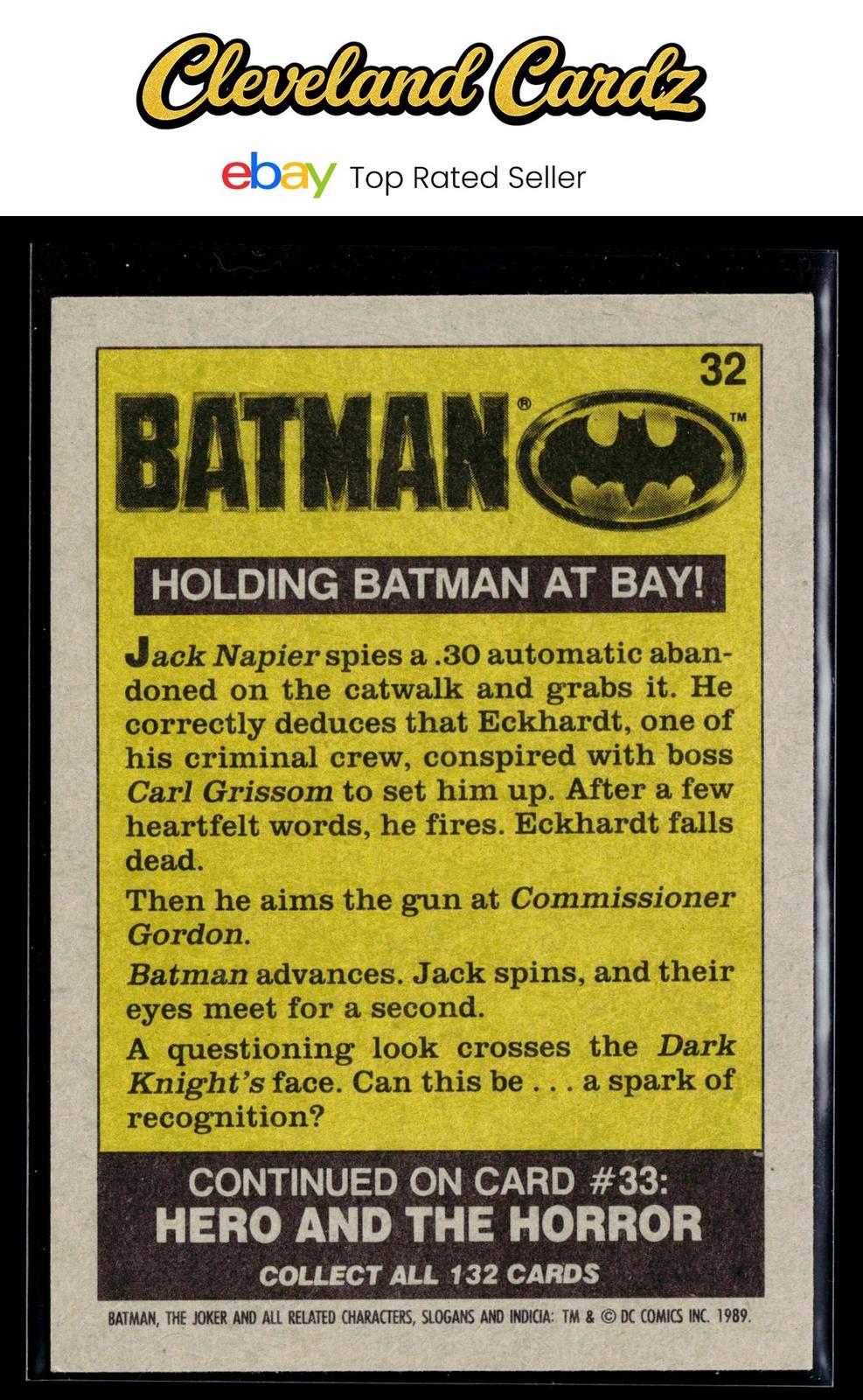 1989 Topps Batman #32 Holding Batman at Bay!