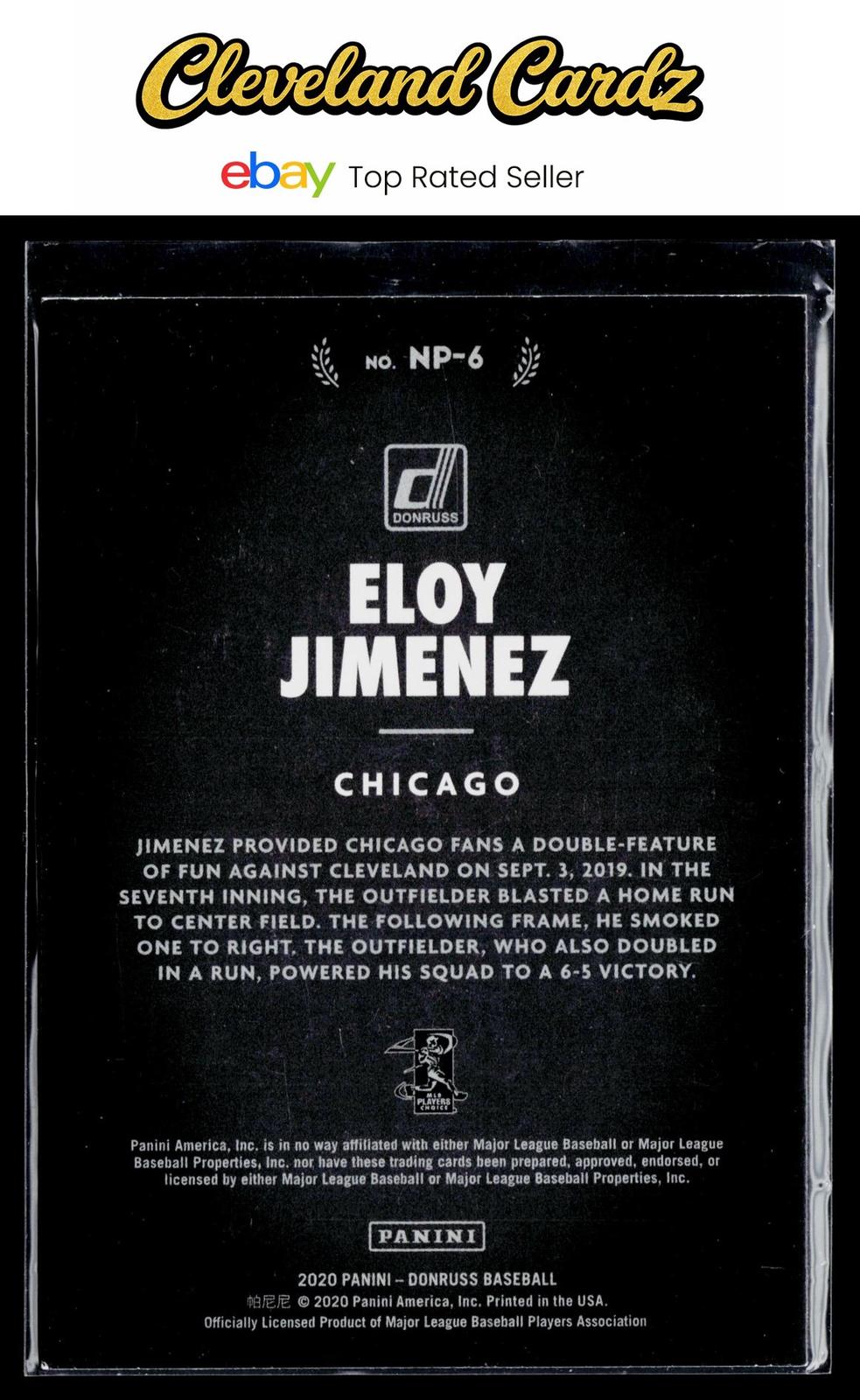 2020 Donruss #NP-6 Eloy Jimenez Now Playing Pink Fireworks
