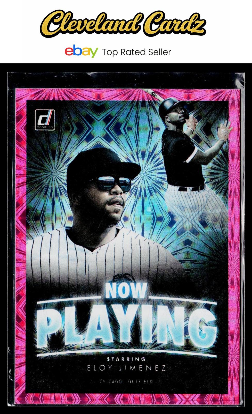 2020 Donruss #NP-6 Eloy Jimenez Now Playing Pink Fireworks