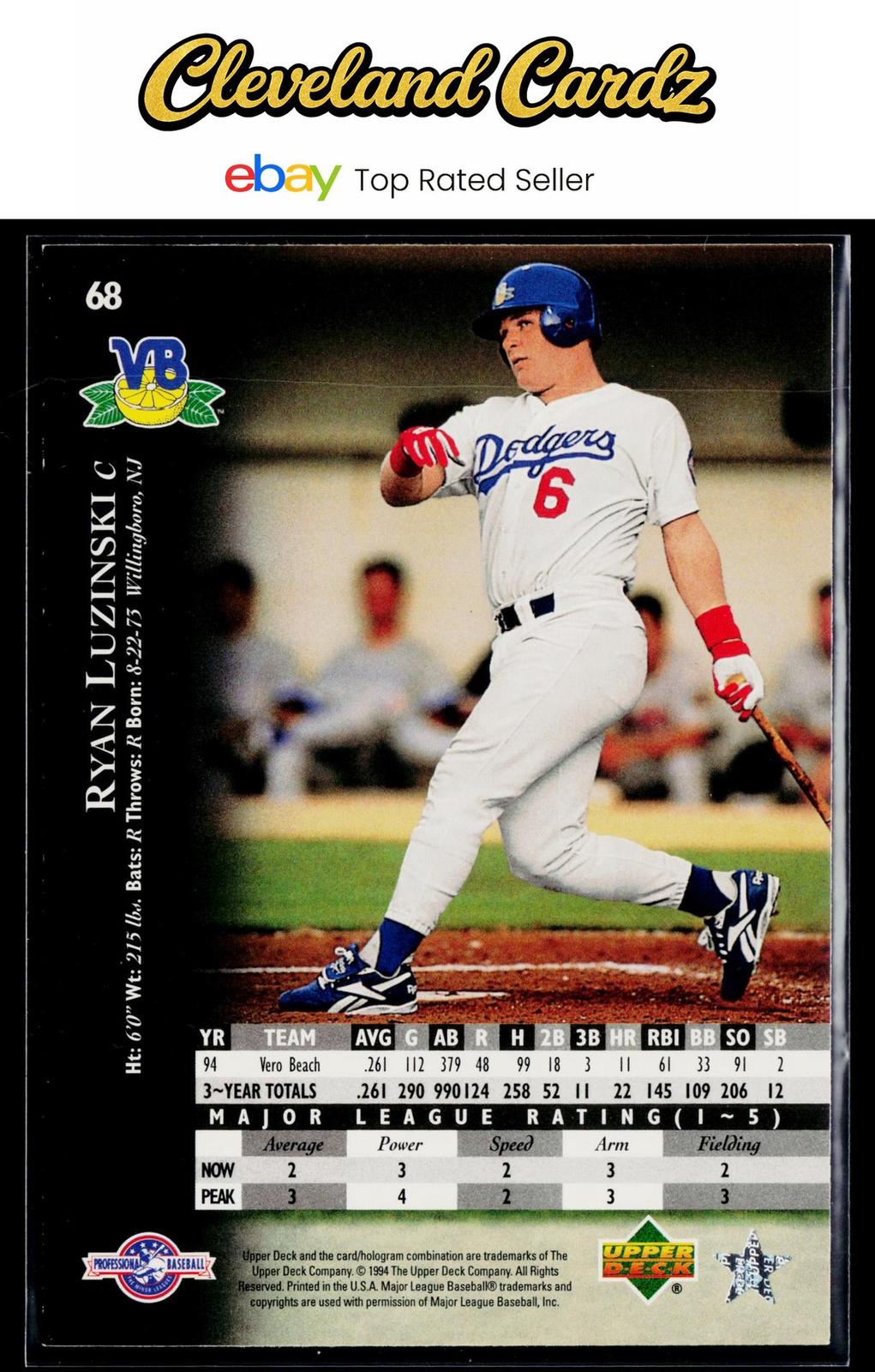 1995 Upper Deck Minor League #68 Ryan Luzinski