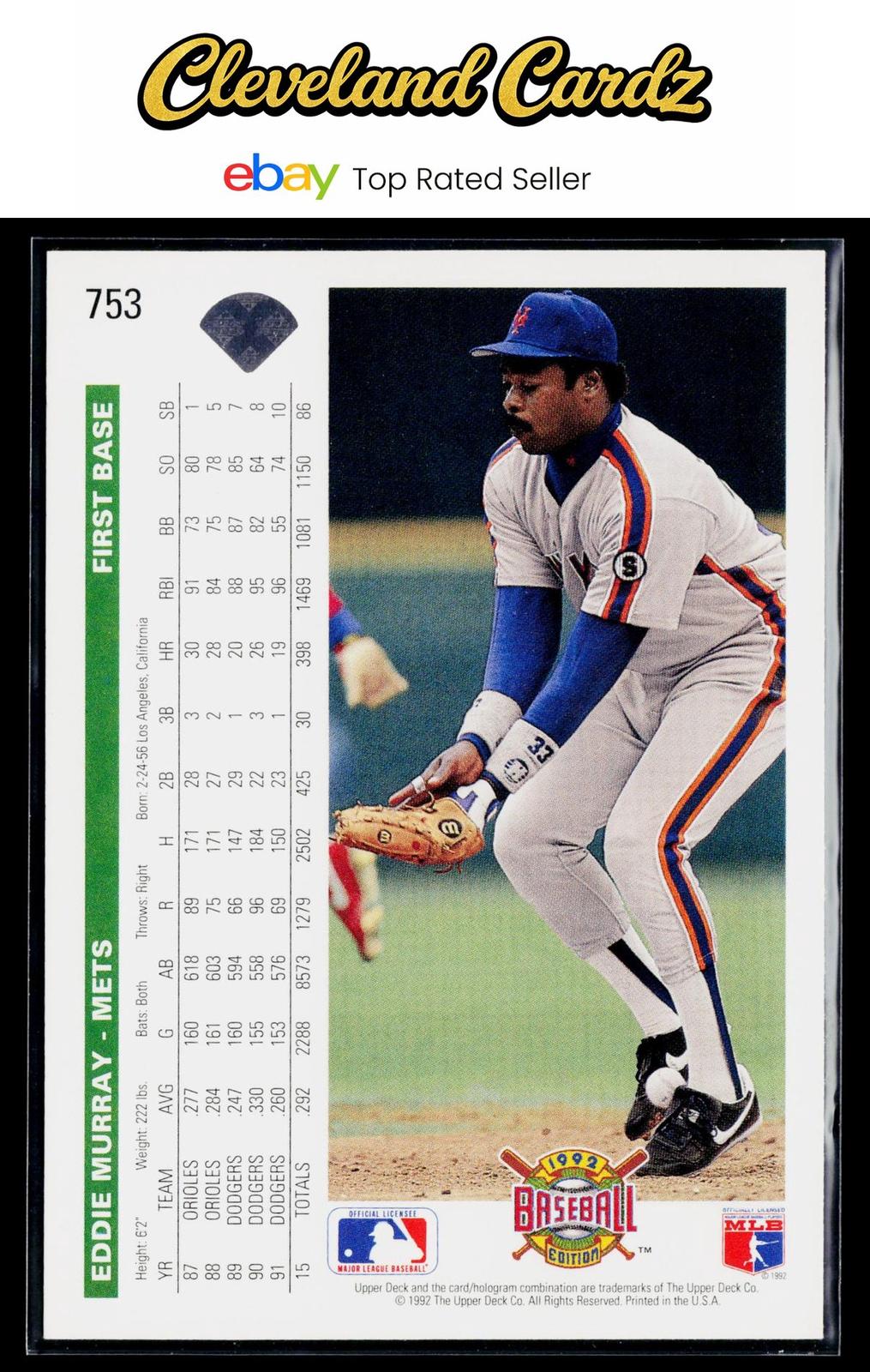 1992 Upper Deck #753 Eddie Murray