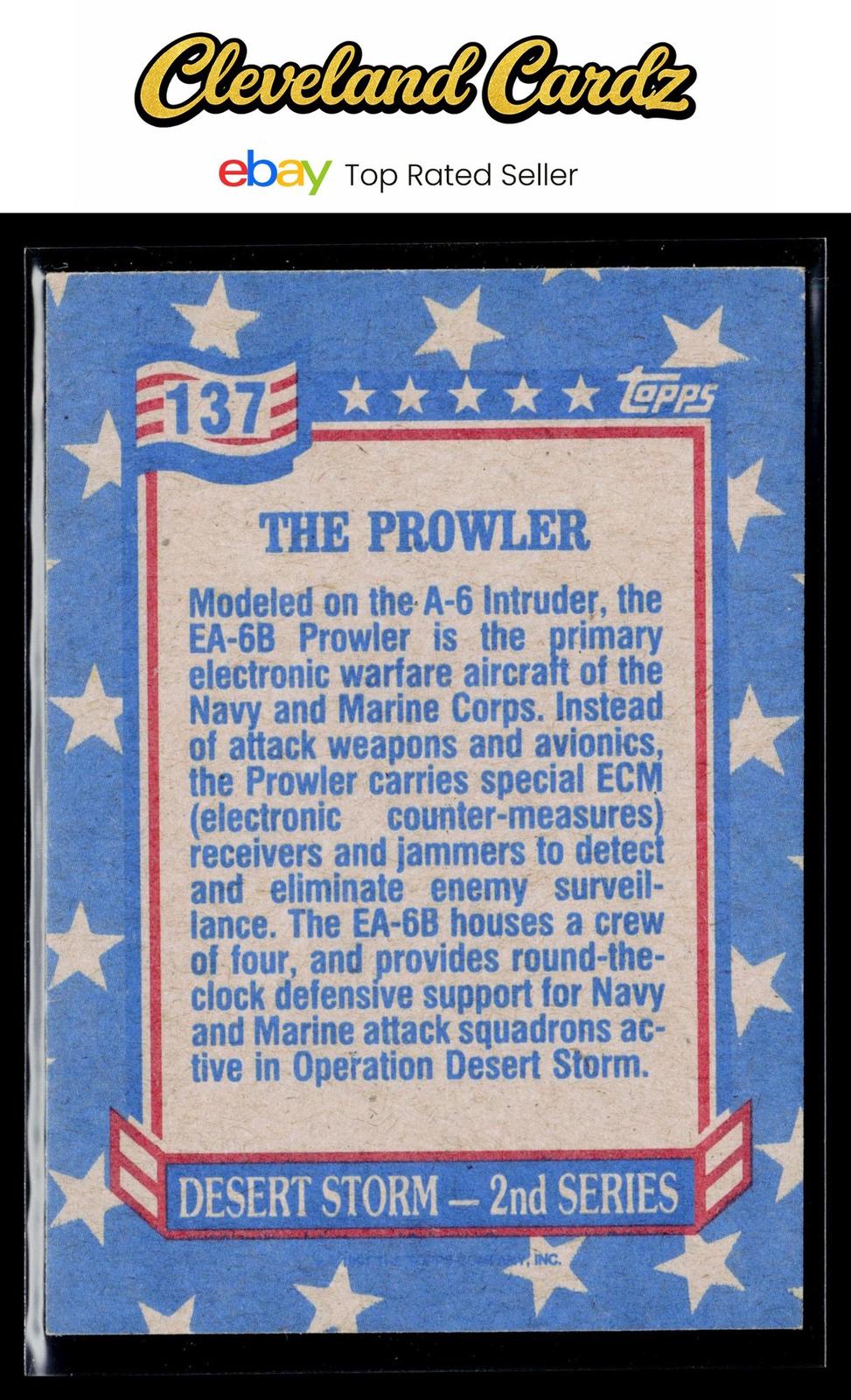 1991 Topps Desert Storm #137 Prowler - The EA-6B